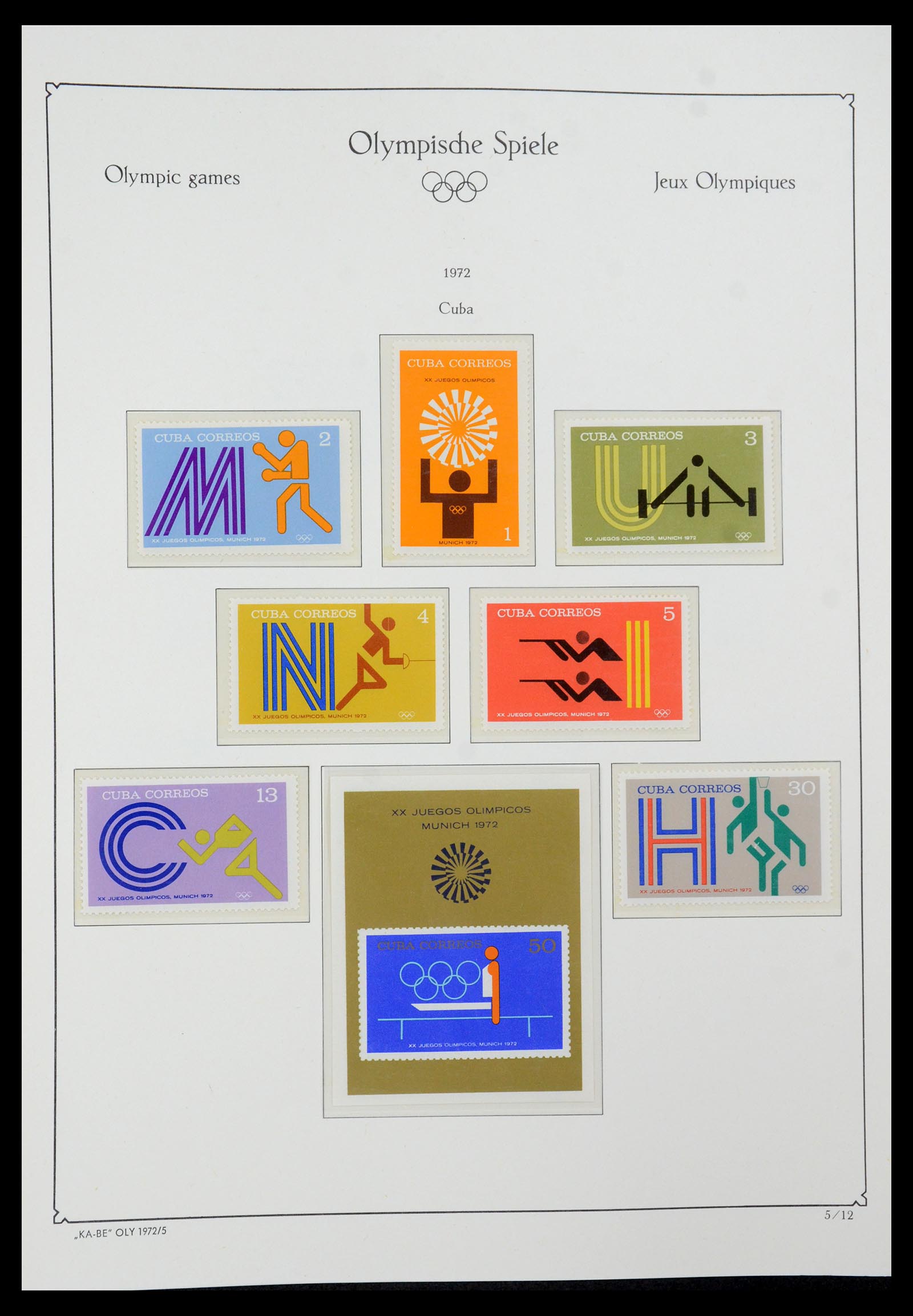 35593 012 - Postzegelverzameling 35593 Olympische Spelen 1972.