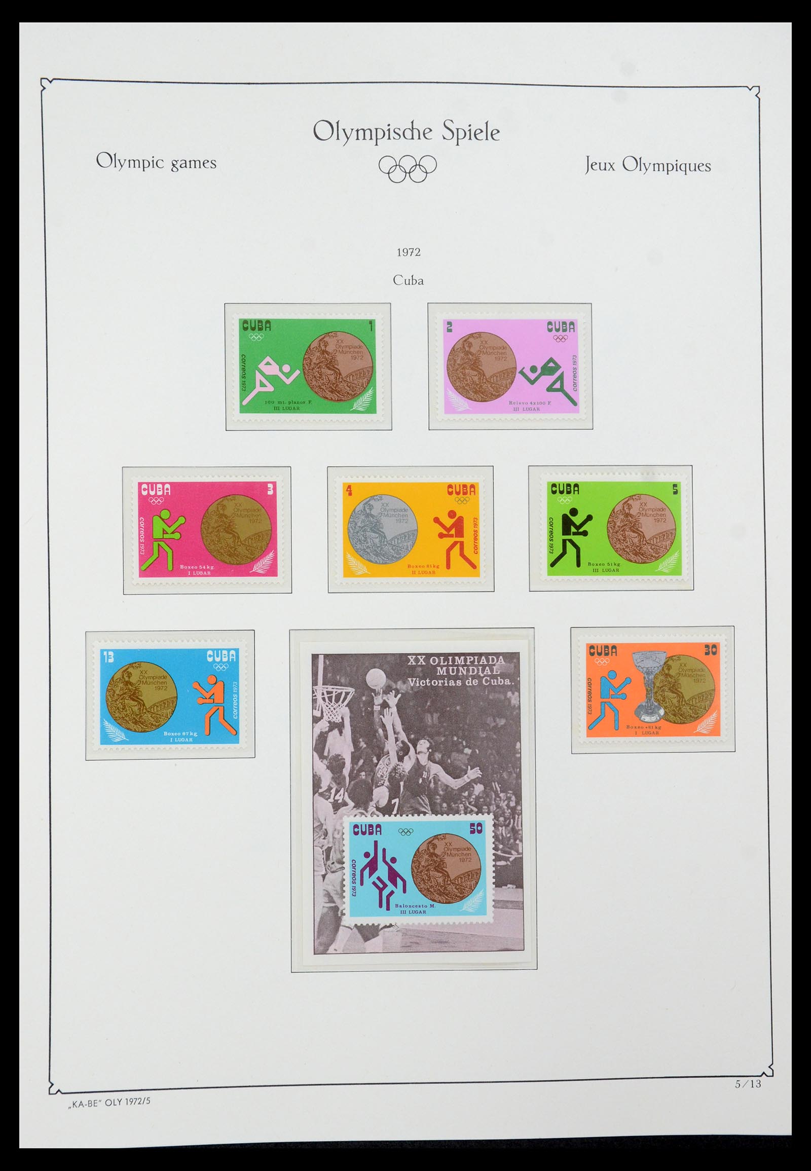 35593 013 - Postzegelverzameling 35593 Olympische Spelen 1972.