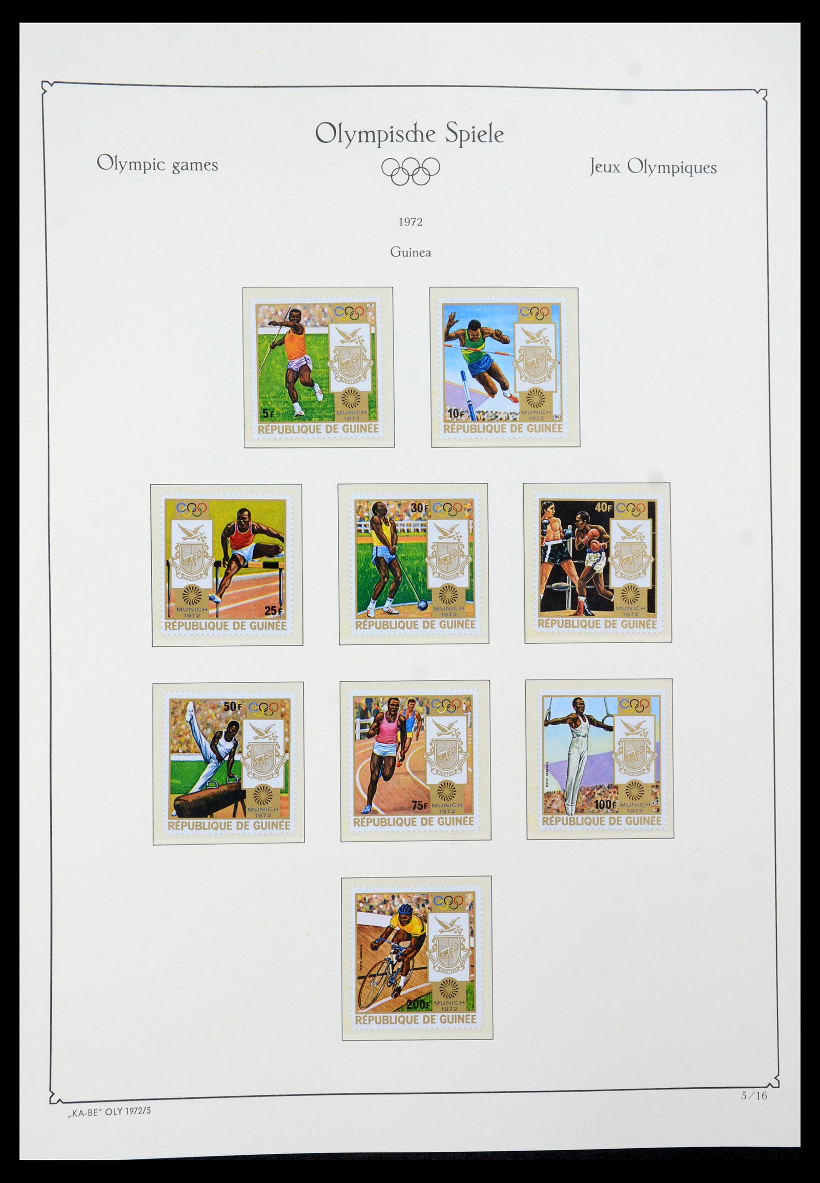 35593 015 - Postzegelverzameling 35593 Olympische Spelen 1972.