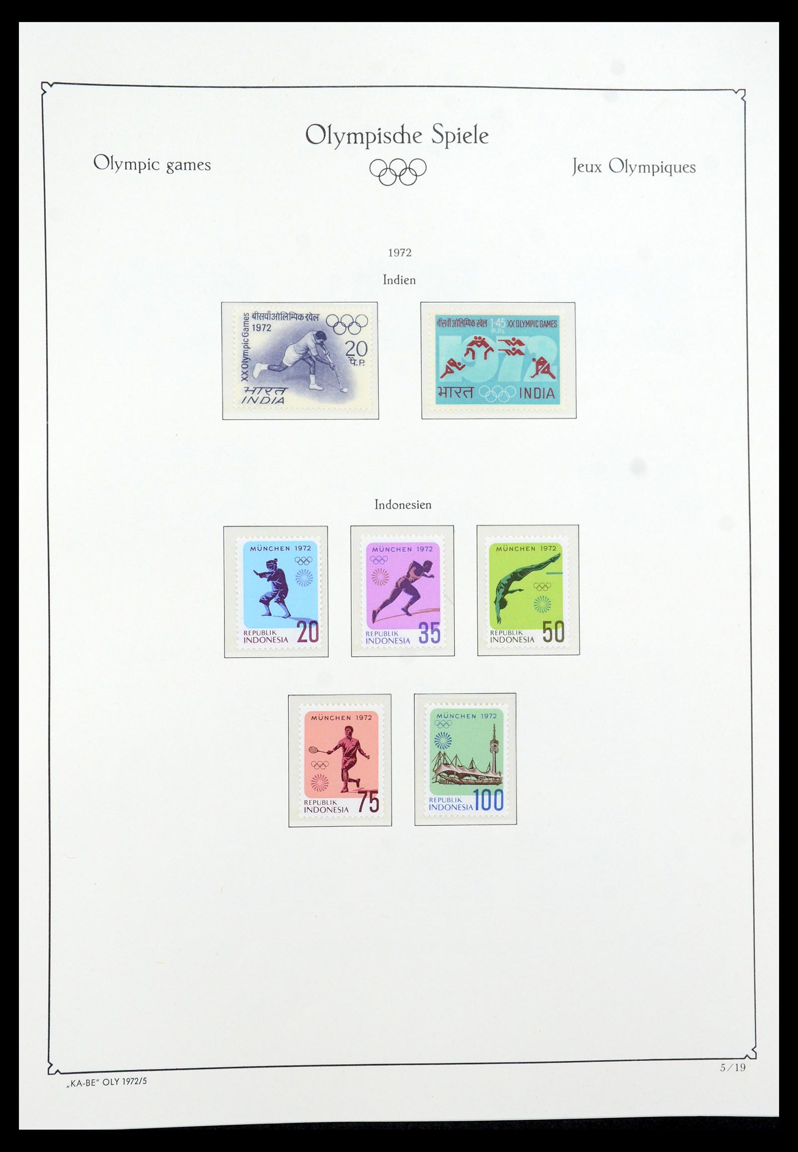 35593 018 - Postzegelverzameling 35593 Olympische Spelen 1972.