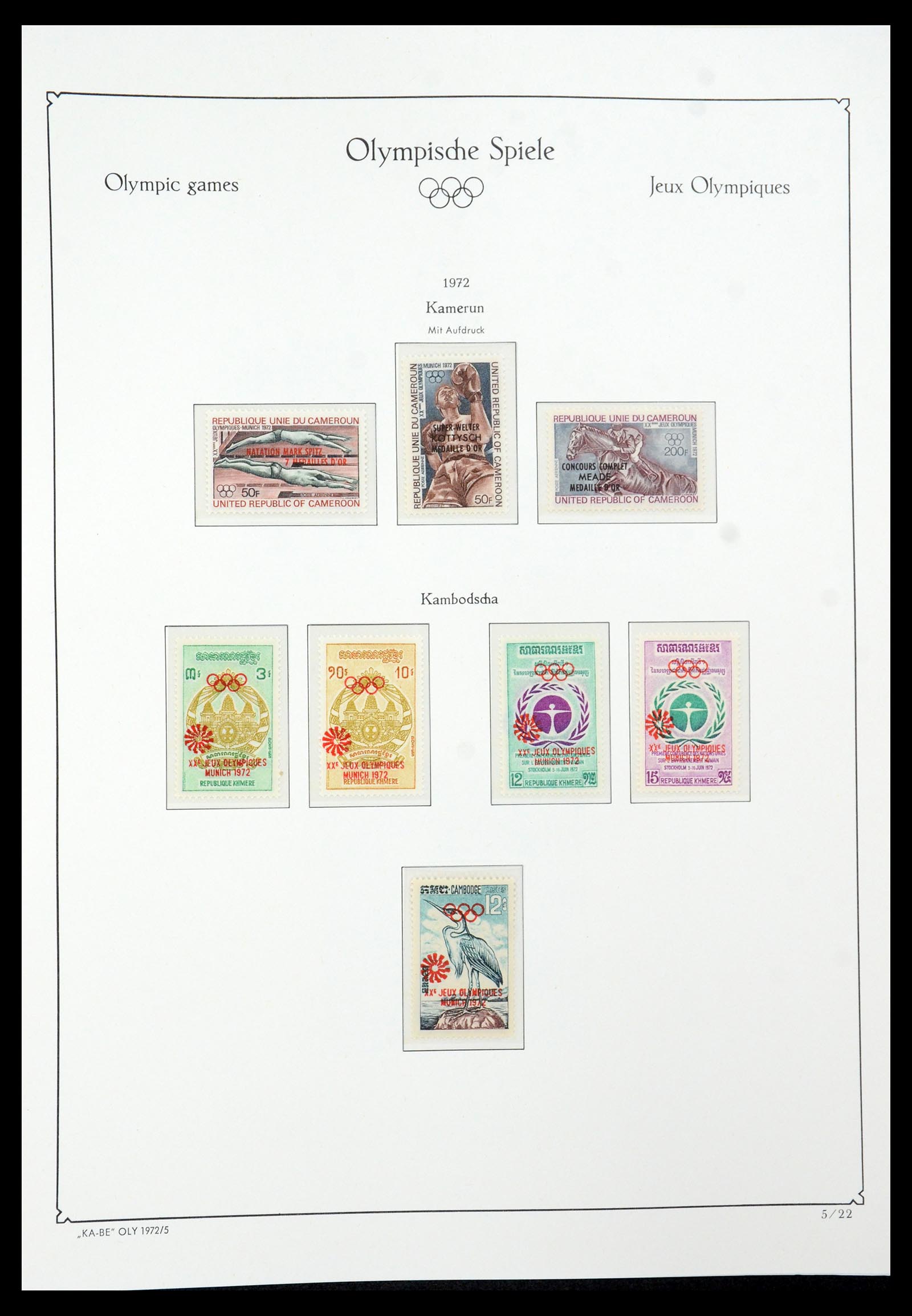 35593 021 - Postzegelverzameling 35593 Olympische Spelen 1972.