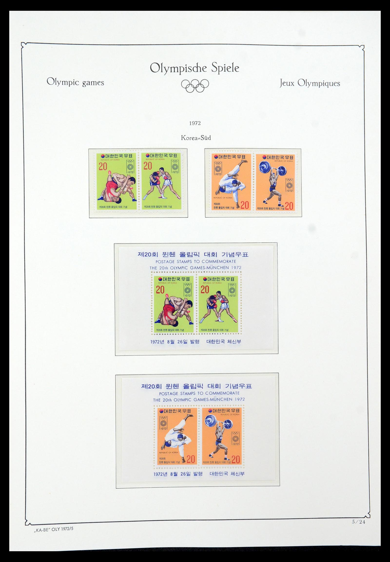 35593 023 - Postzegelverzameling 35593 Olympische Spelen 1972.