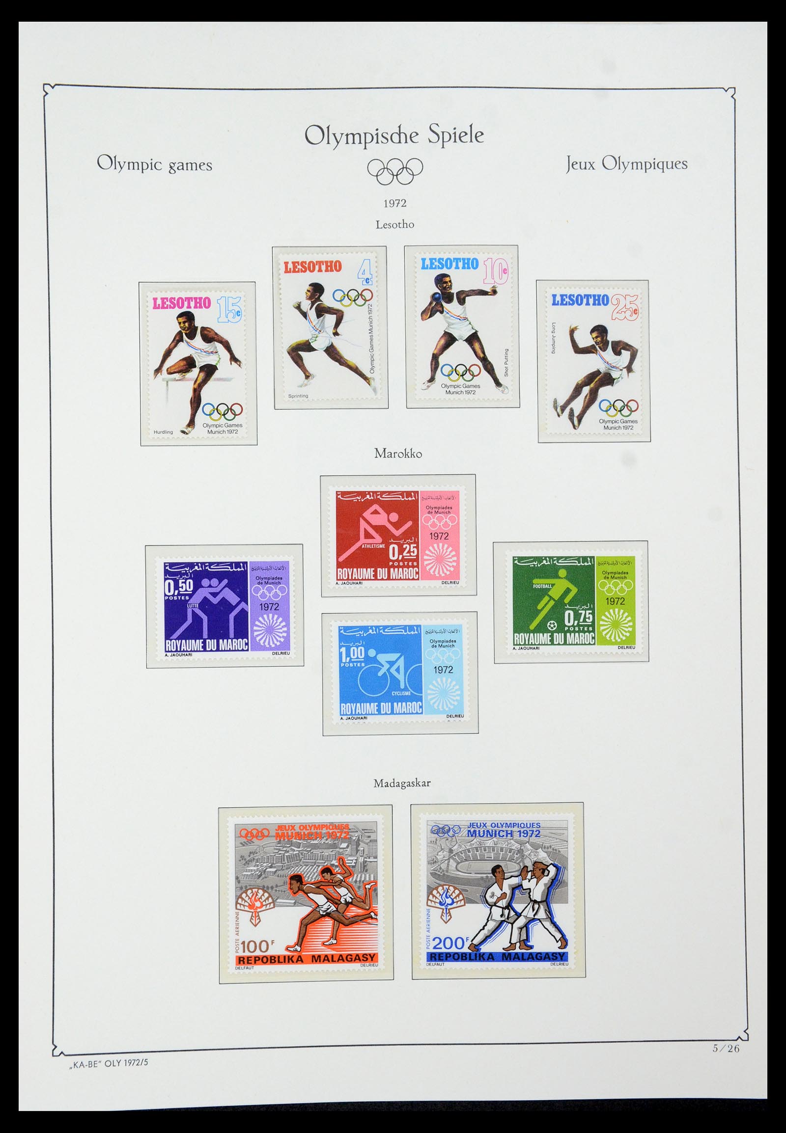 35593 025 - Postzegelverzameling 35593 Olympische Spelen 1972.