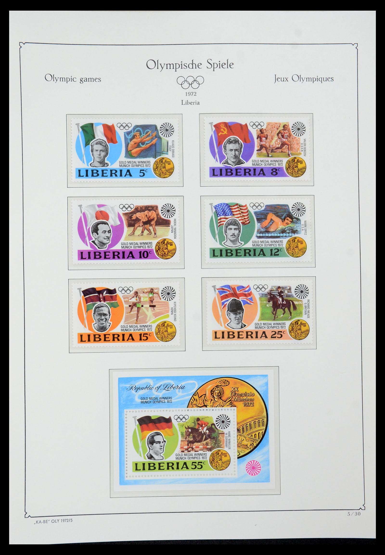 35593 029 - Postzegelverzameling 35593 Olympische Spelen 1972.
