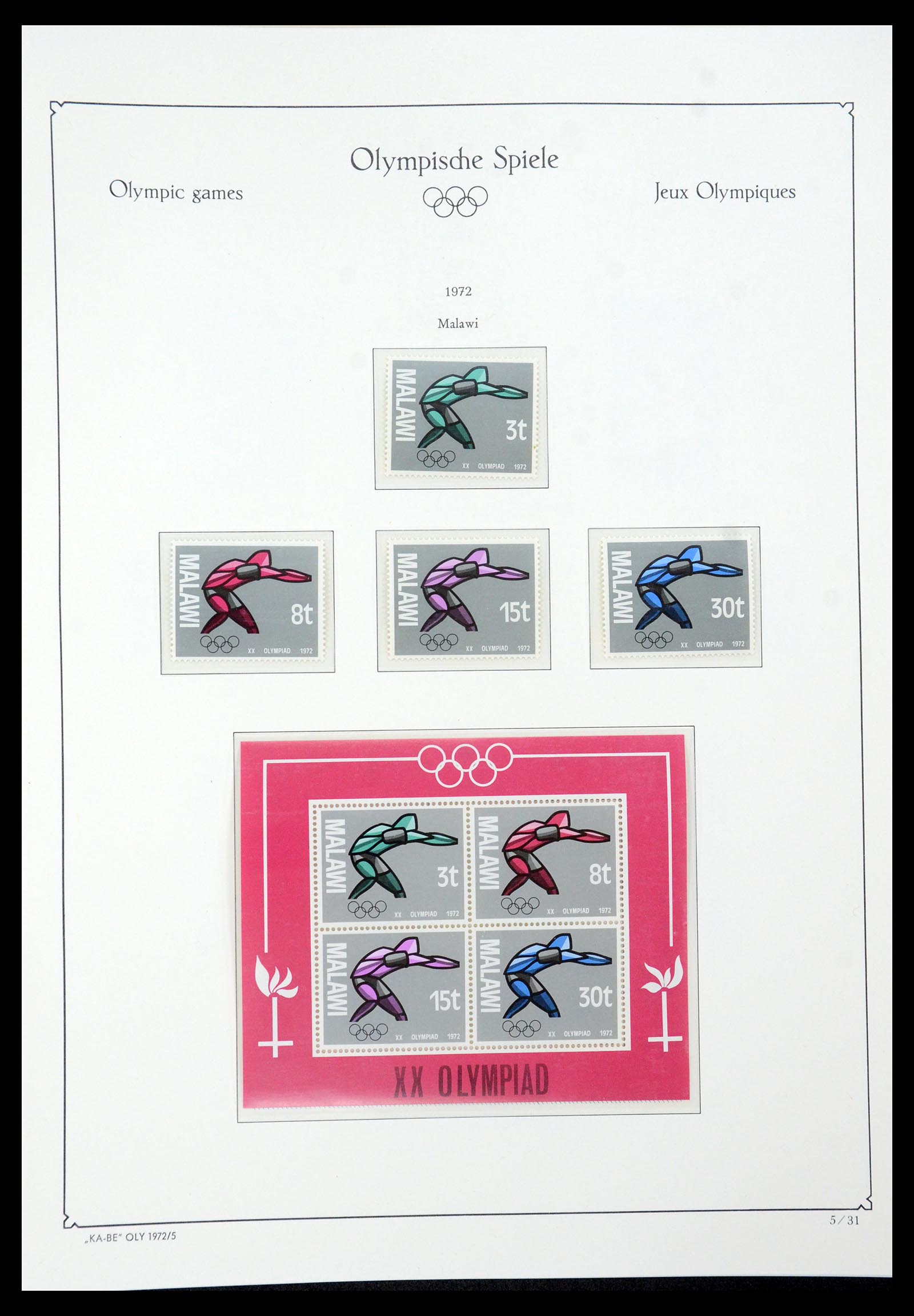 35593 030 - Postzegelverzameling 35593 Olympische Spelen 1972.
