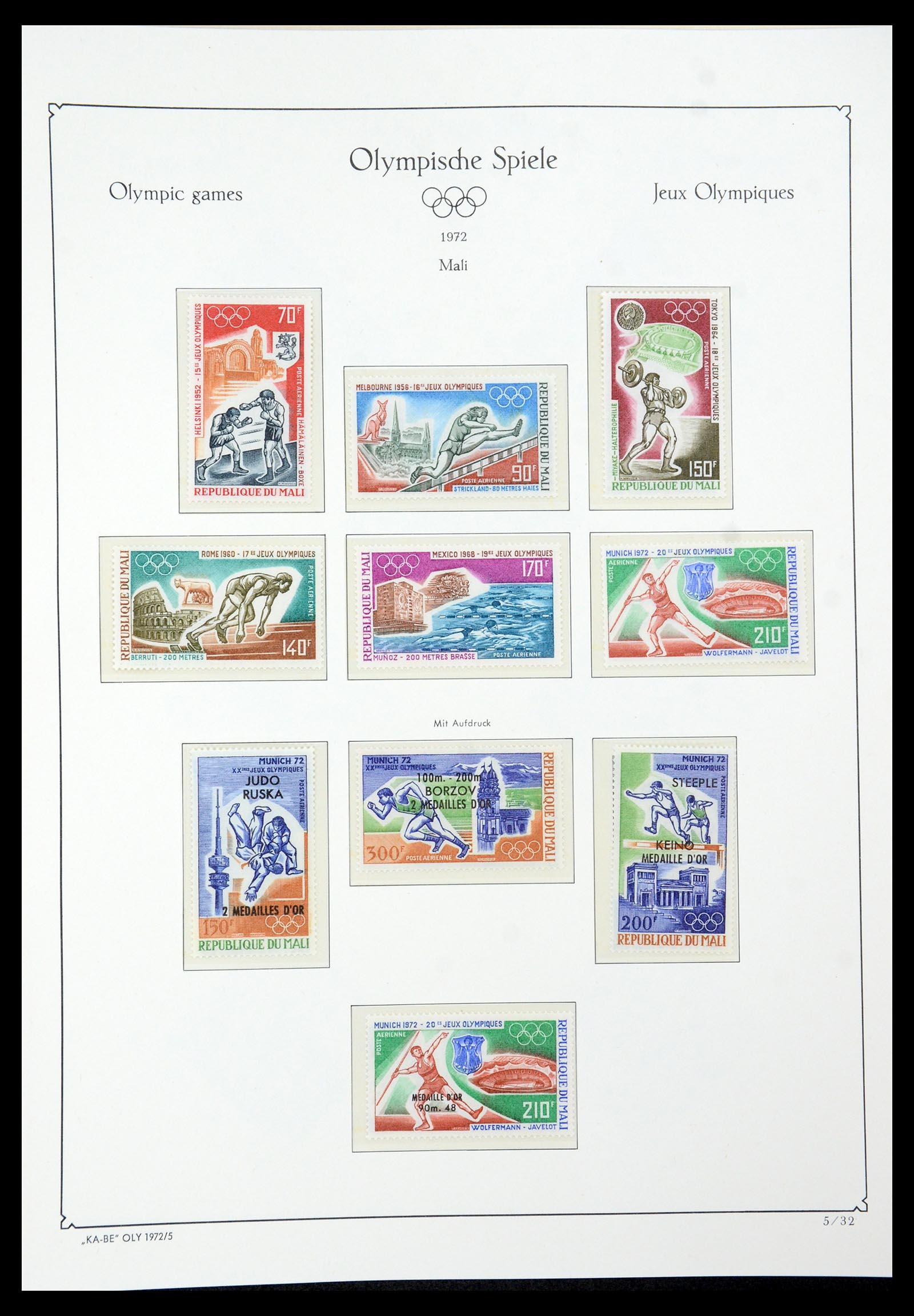 35593 031 - Postzegelverzameling 35593 Olympische Spelen 1972.