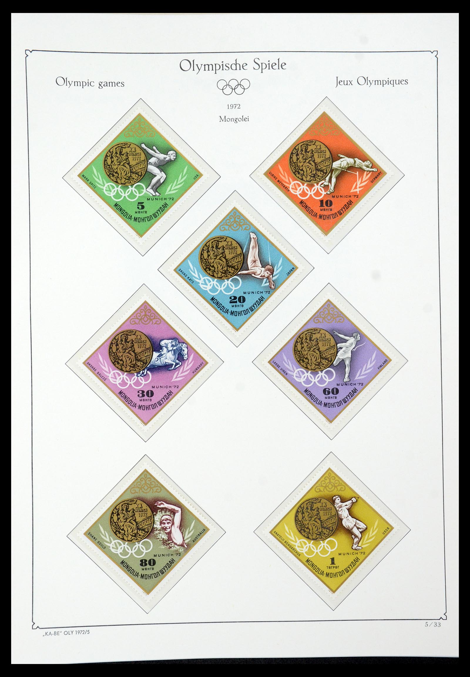 35593 032 - Postzegelverzameling 35593 Olympische Spelen 1972.
