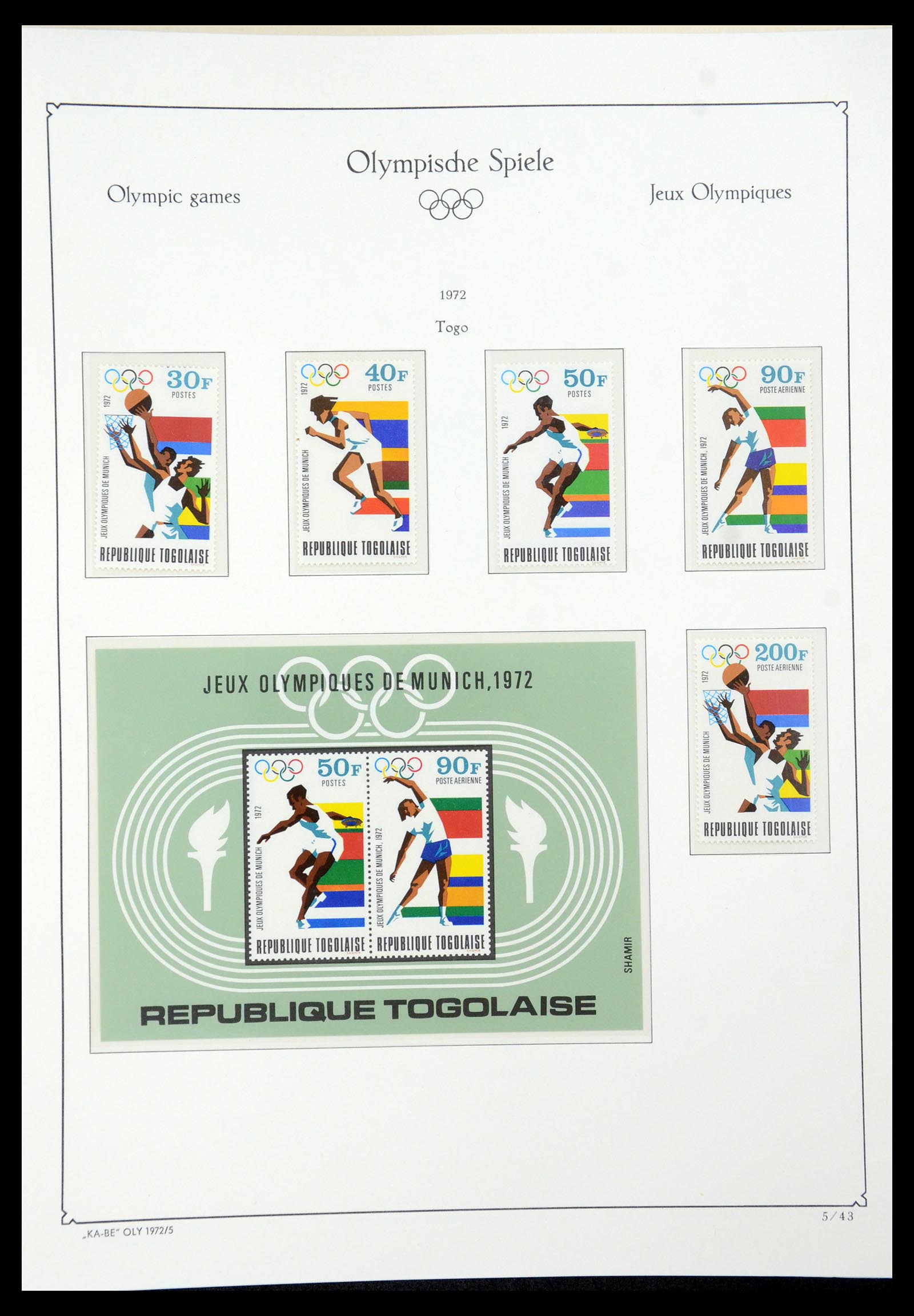 35593 041 - Postzegelverzameling 35593 Olympische Spelen 1972.