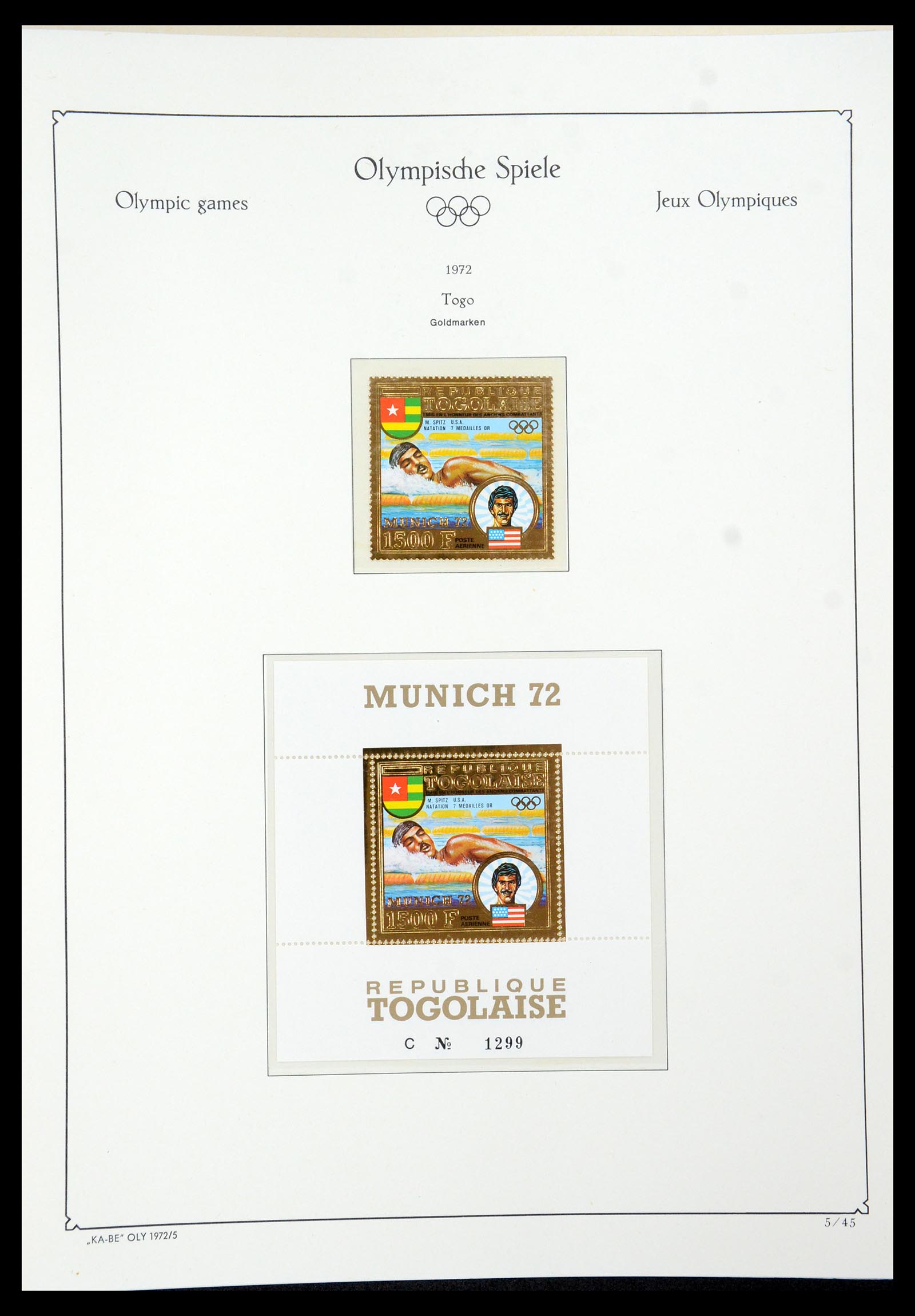 35593 043 - Postzegelverzameling 35593 Olympische Spelen 1972.