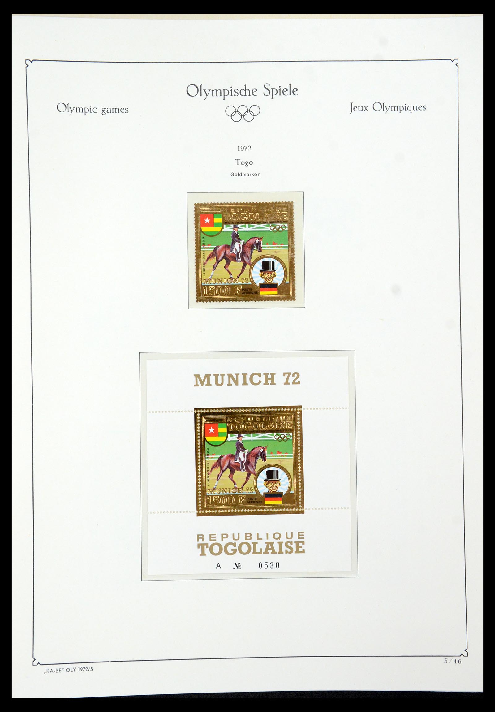 35593 044 - Postzegelverzameling 35593 Olympische Spelen 1972.