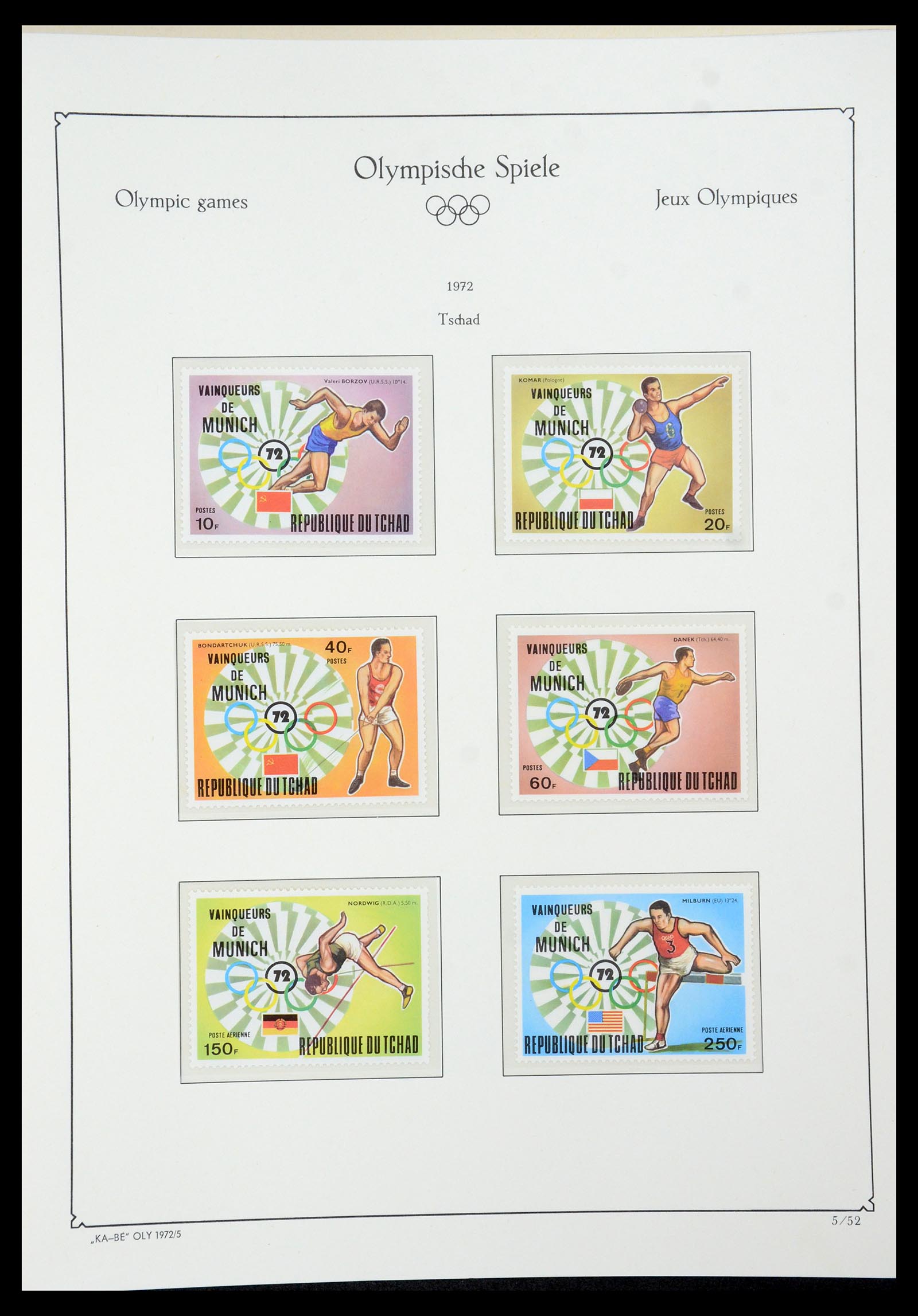35593 050 - Postzegelverzameling 35593 Olympische Spelen 1972.