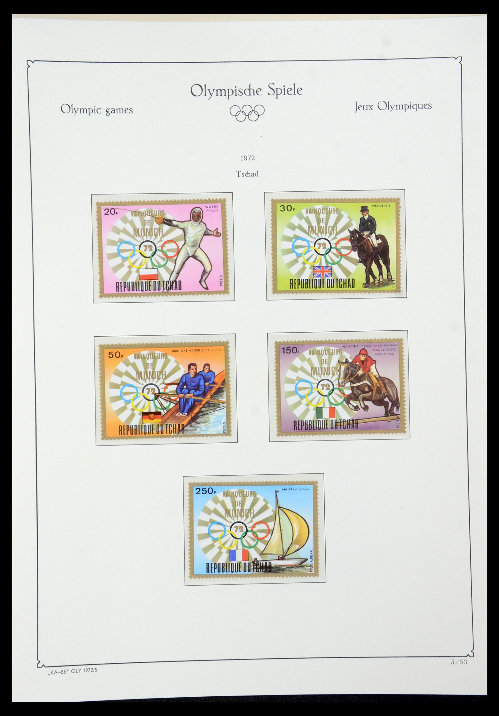 35593 051 - Postzegelverzameling 35593 Olympische Spelen 1972.