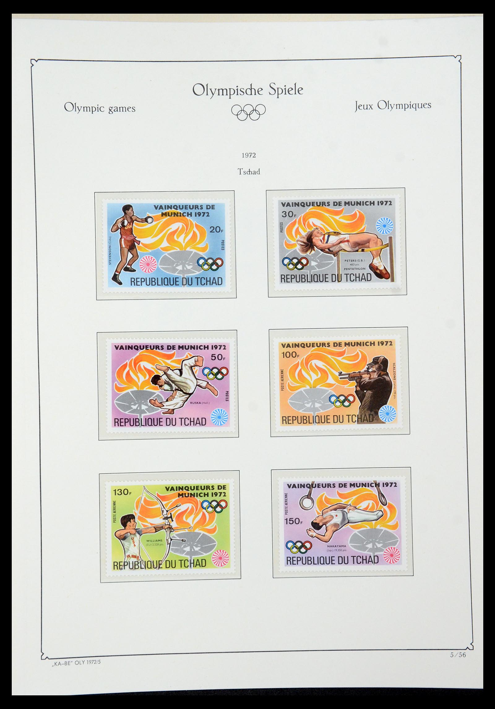 35593 054 - Postzegelverzameling 35593 Olympische Spelen 1972.
