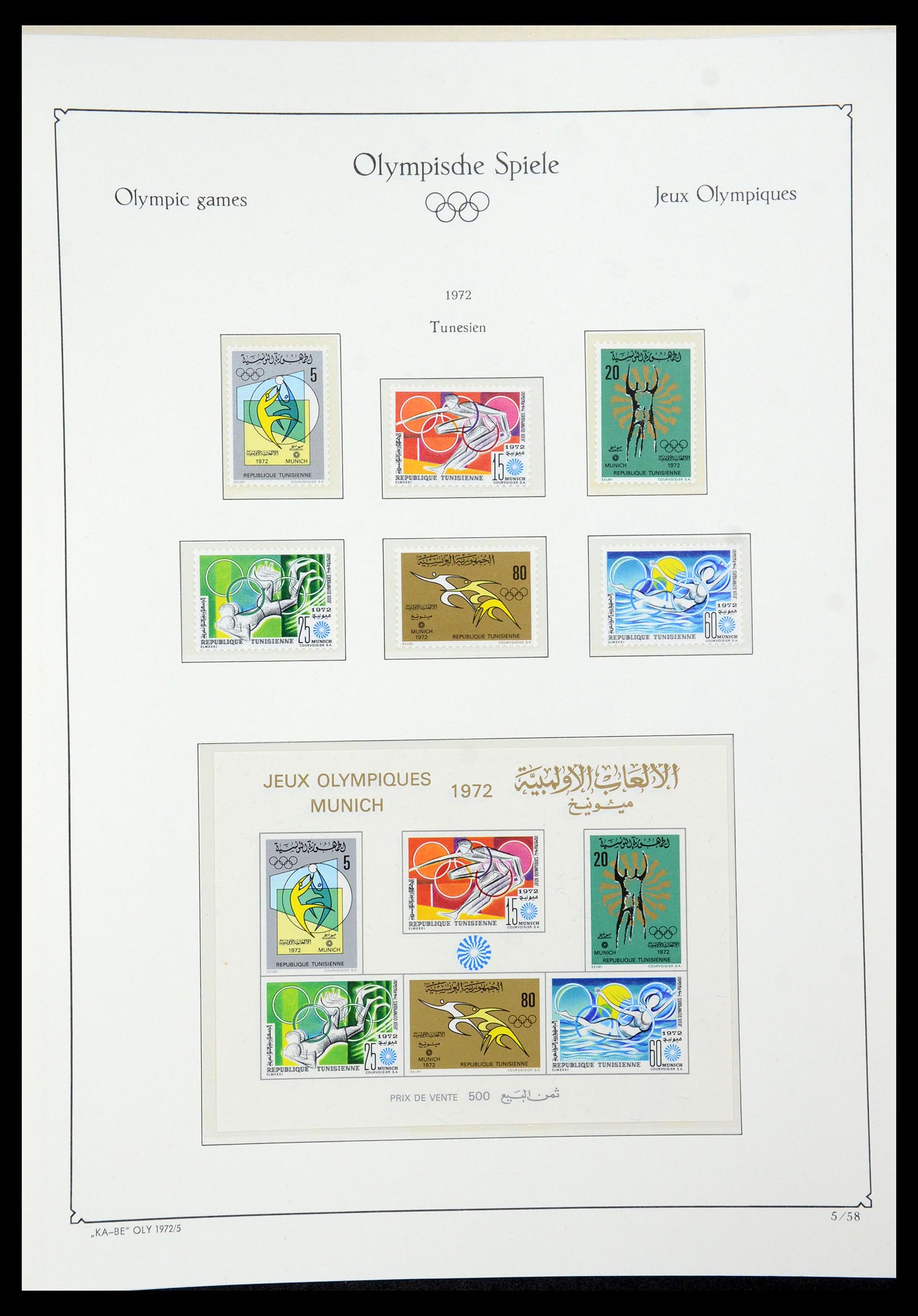 35593 056 - Postzegelverzameling 35593 Olympische Spelen 1972.