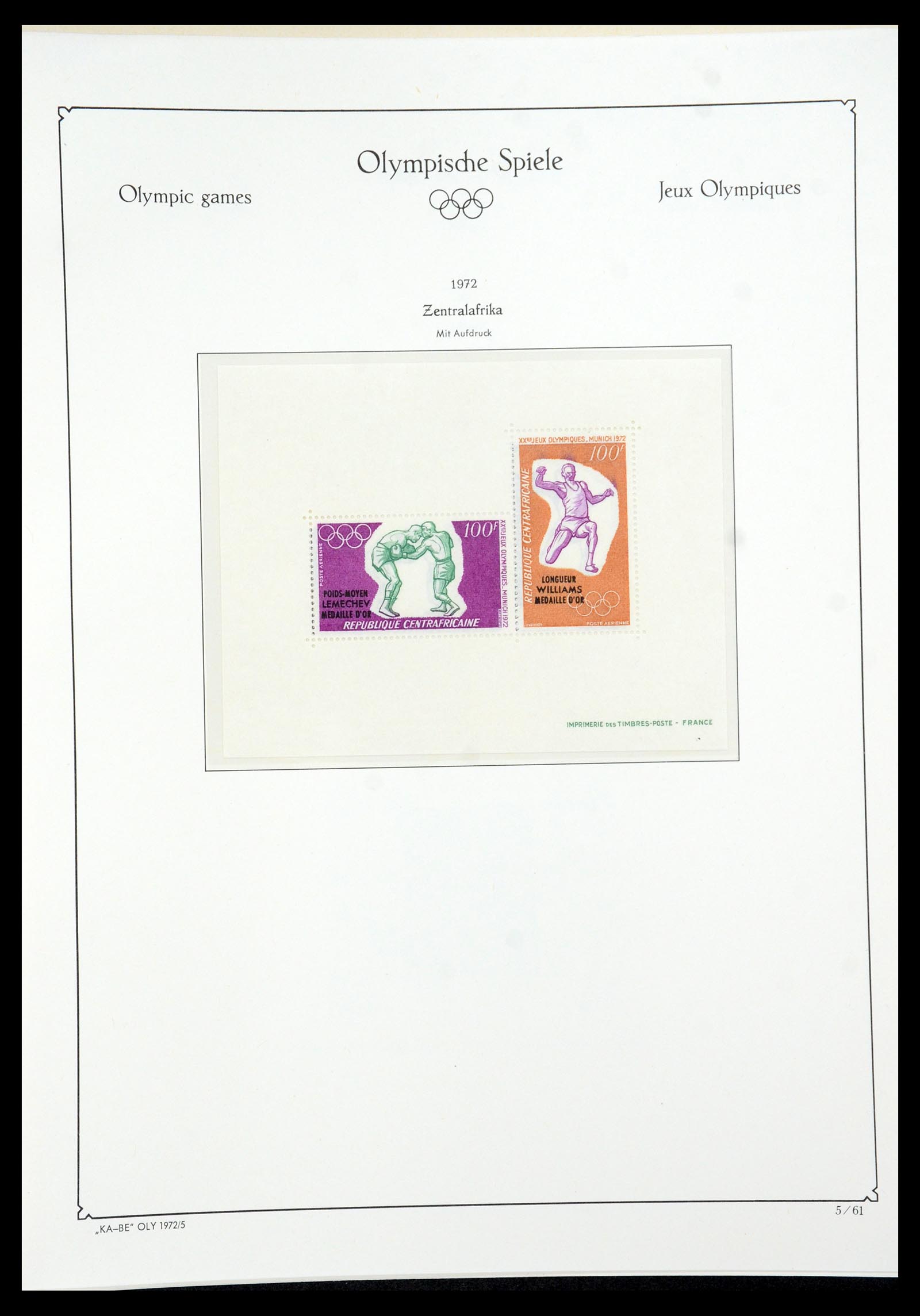 35593 059 - Postzegelverzameling 35593 Olympische Spelen 1972.