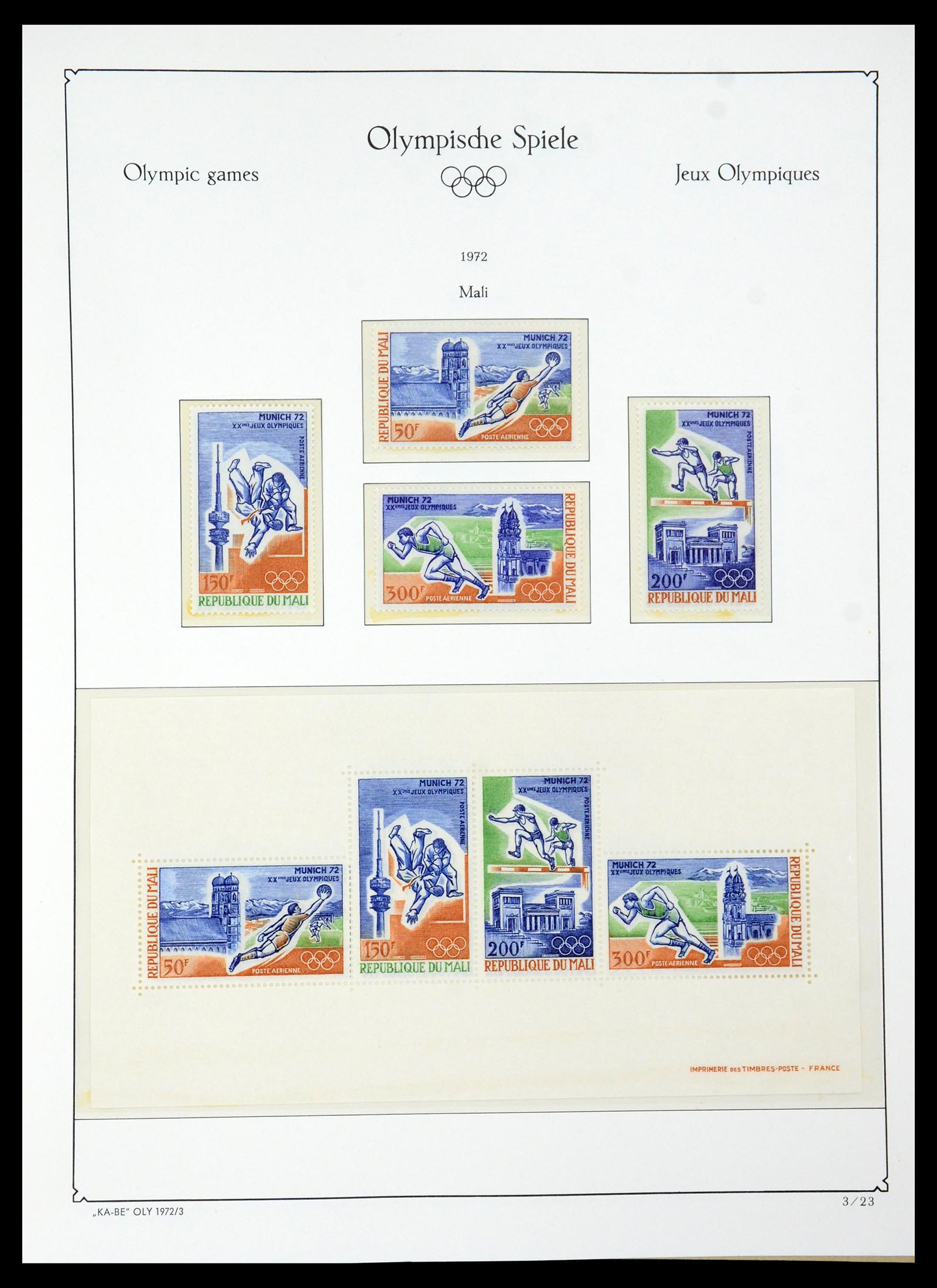 35593 147 - Postzegelverzameling 35593 Olympische Spelen 1972.