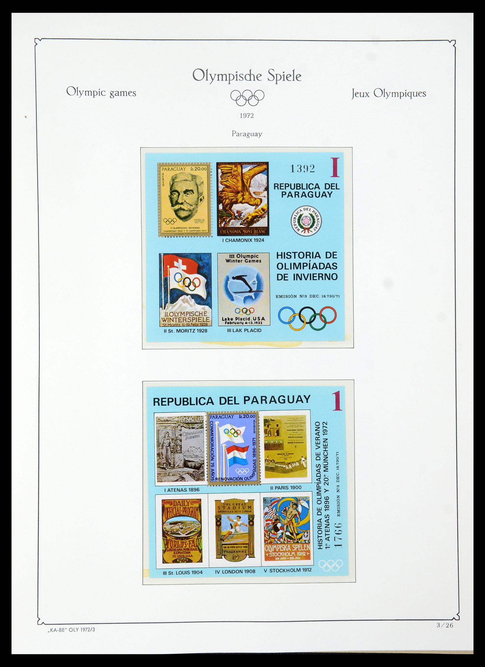 35593 150 - Postzegelverzameling 35593 Olympische Spelen 1972.