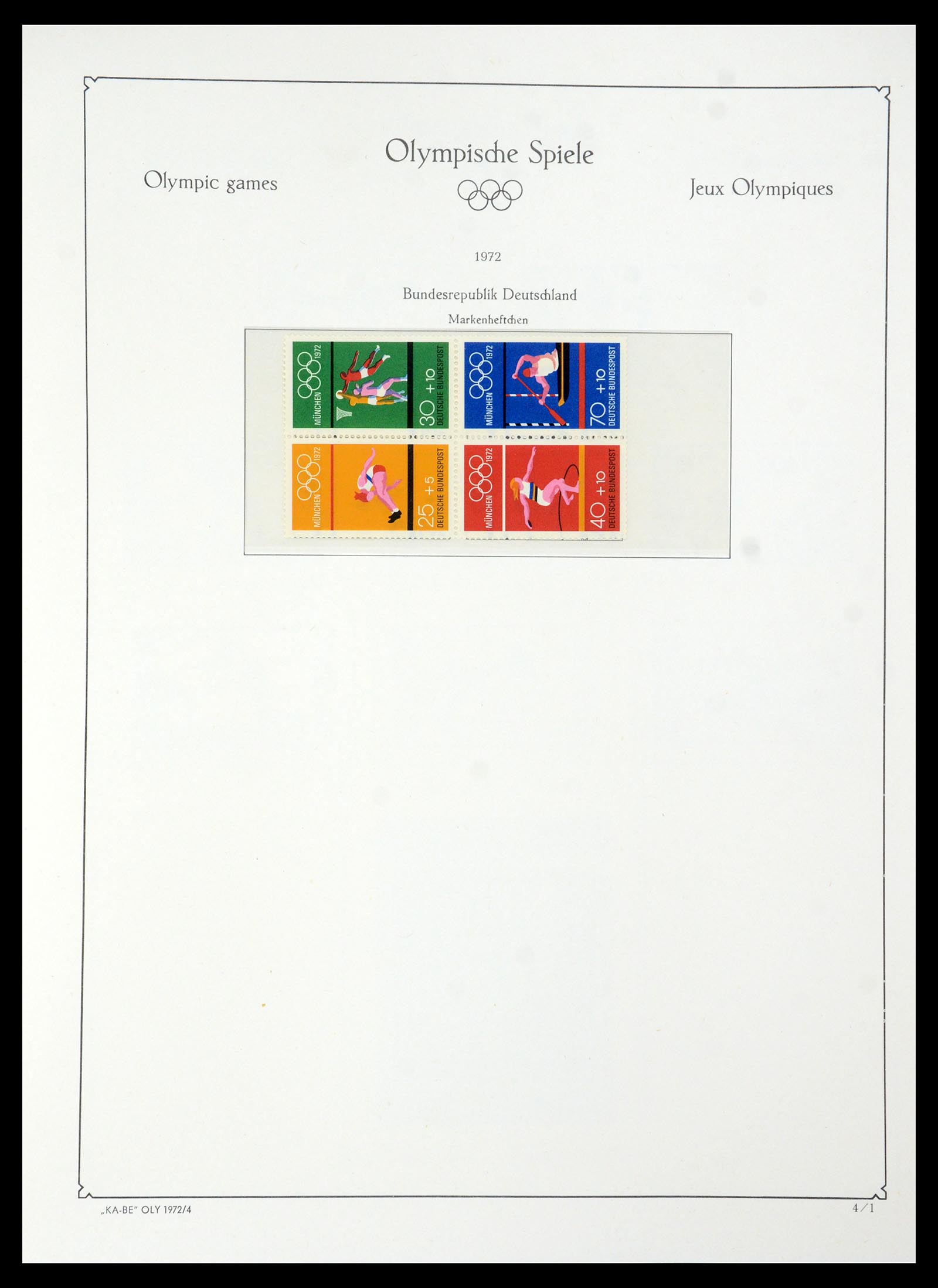 35593 158 - Postzegelverzameling 35593 Olympische Spelen 1972.