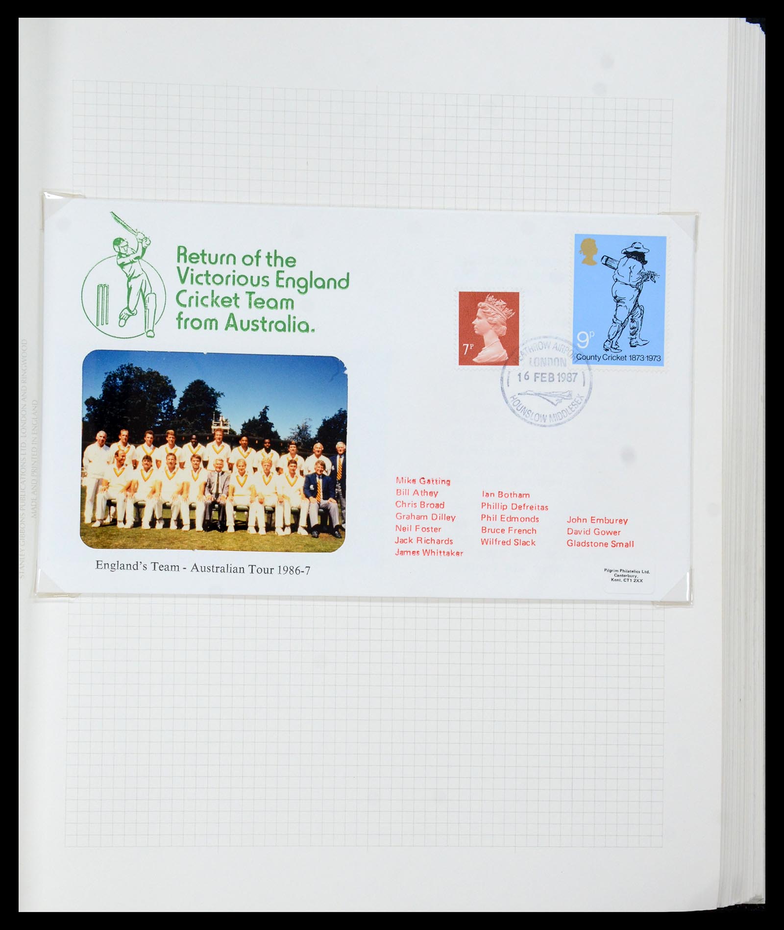 35594 022 - Postzegelverzameling 35594 Motief Cricket 1962-1996.