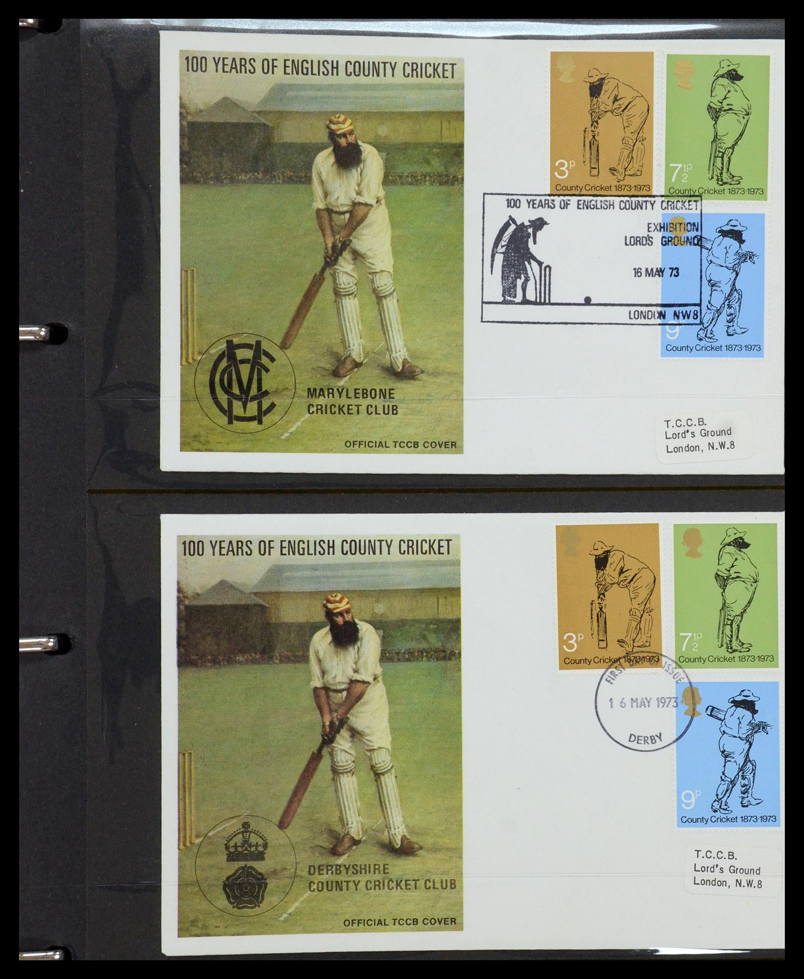 35594 100 - Postzegelverzameling 35594 Motief Cricket 1962-1996.