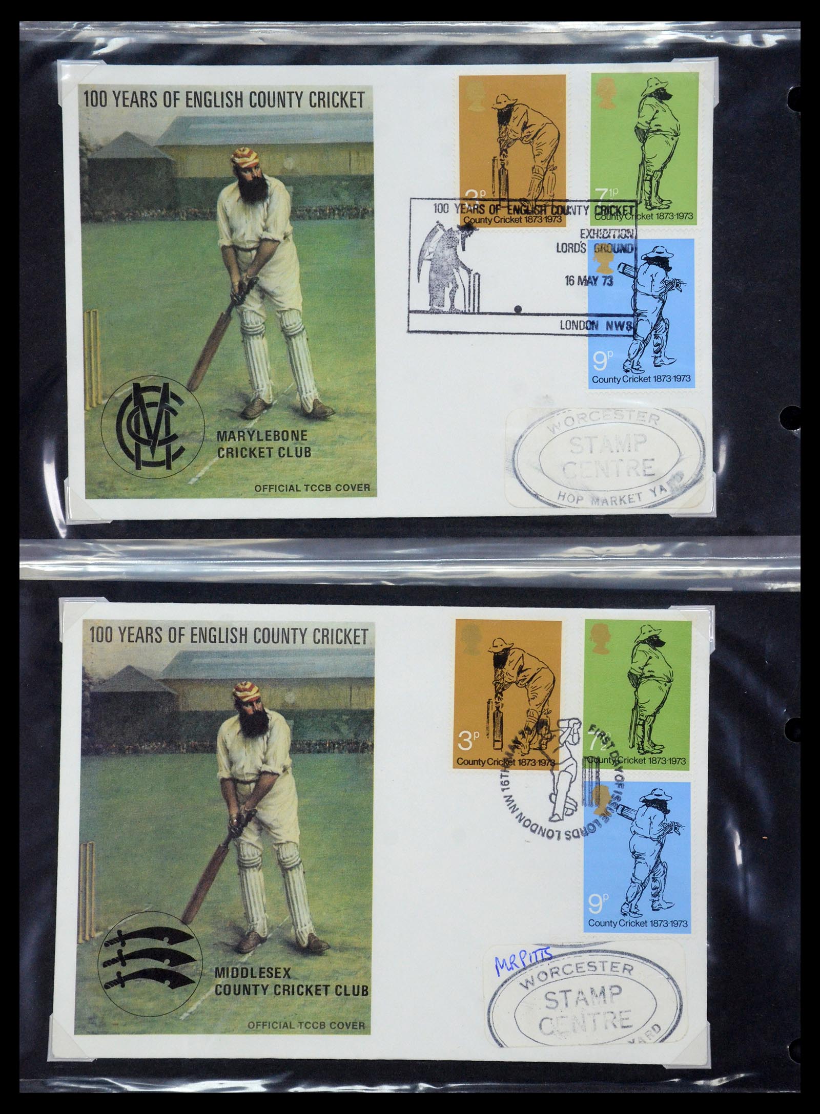 35594 324 - Postzegelverzameling 35594 Motief Cricket 1962-1996.