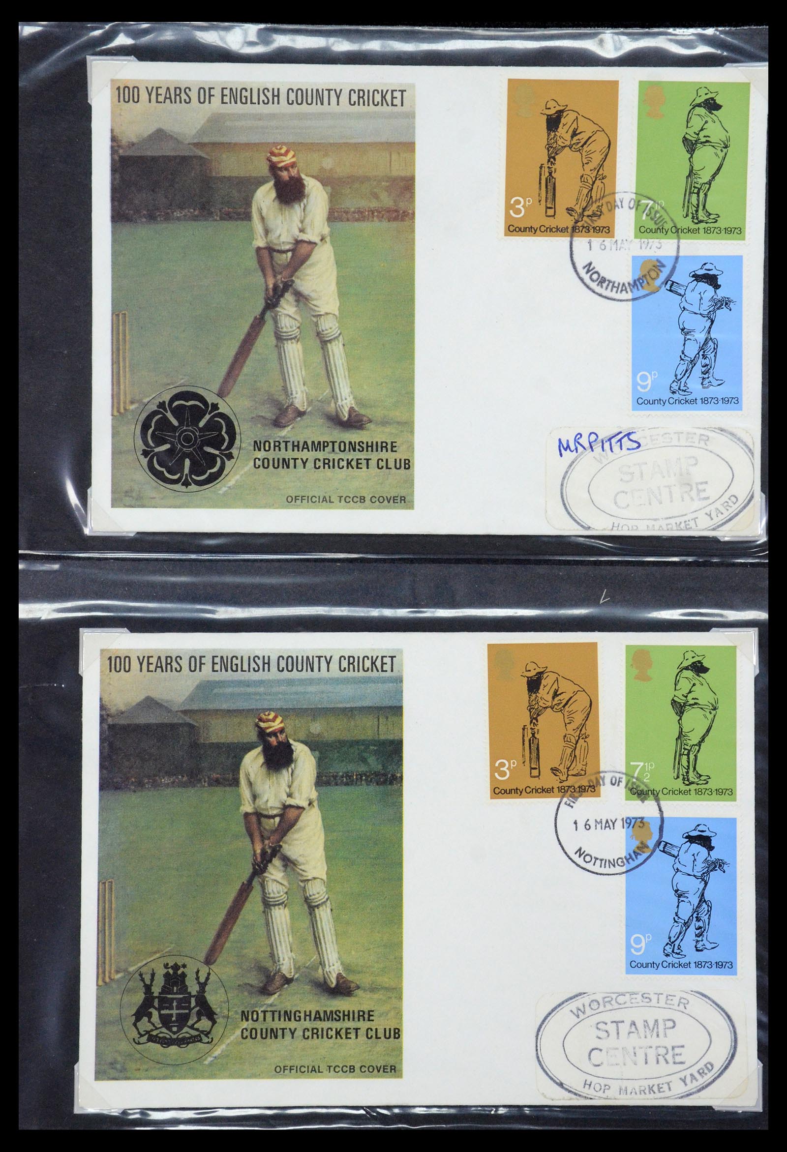 35594 327 - Postzegelverzameling 35594 Motief Cricket 1962-1996.