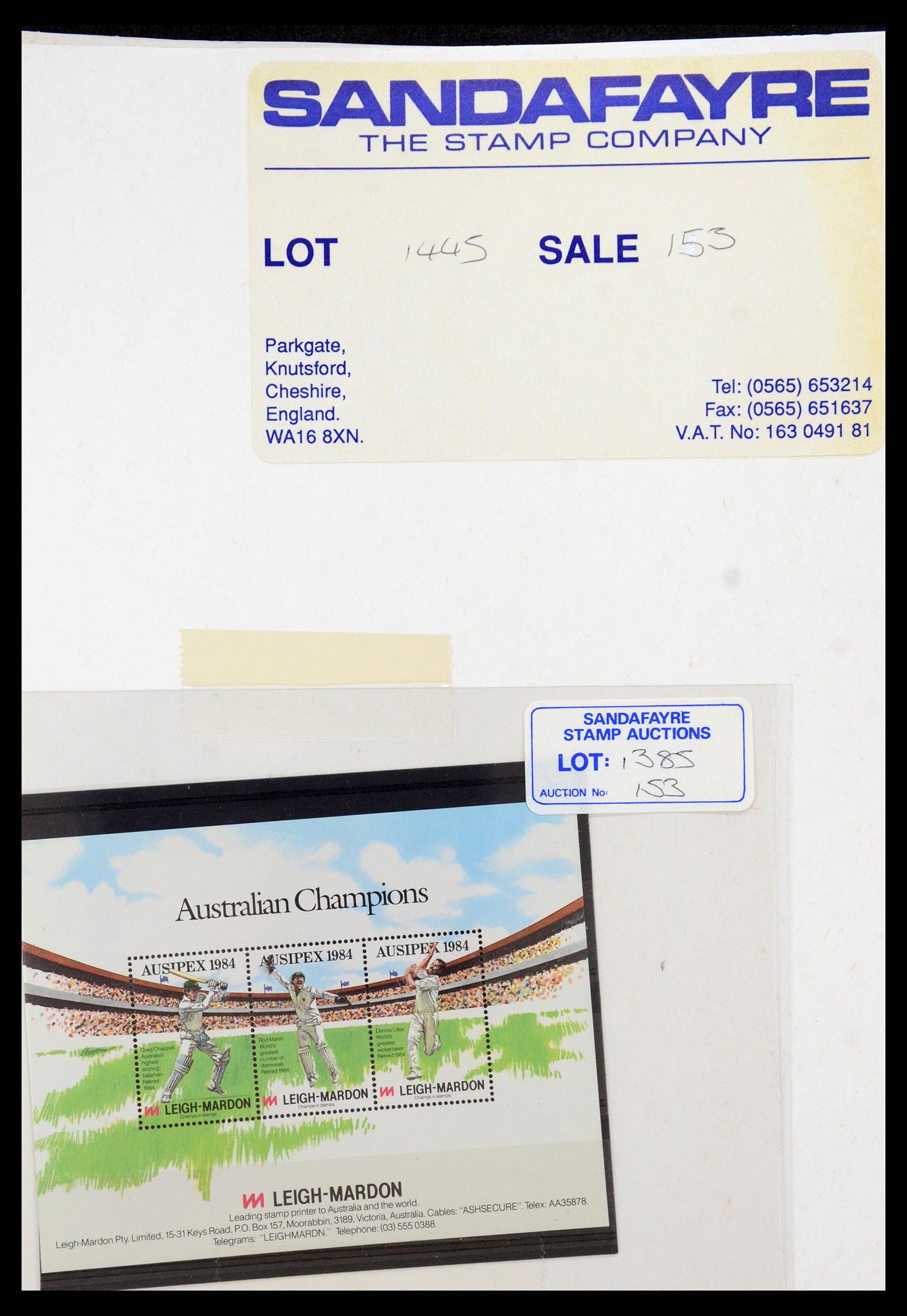 35594 346 - Postzegelverzameling 35594 Motief Cricket 1962-1996.