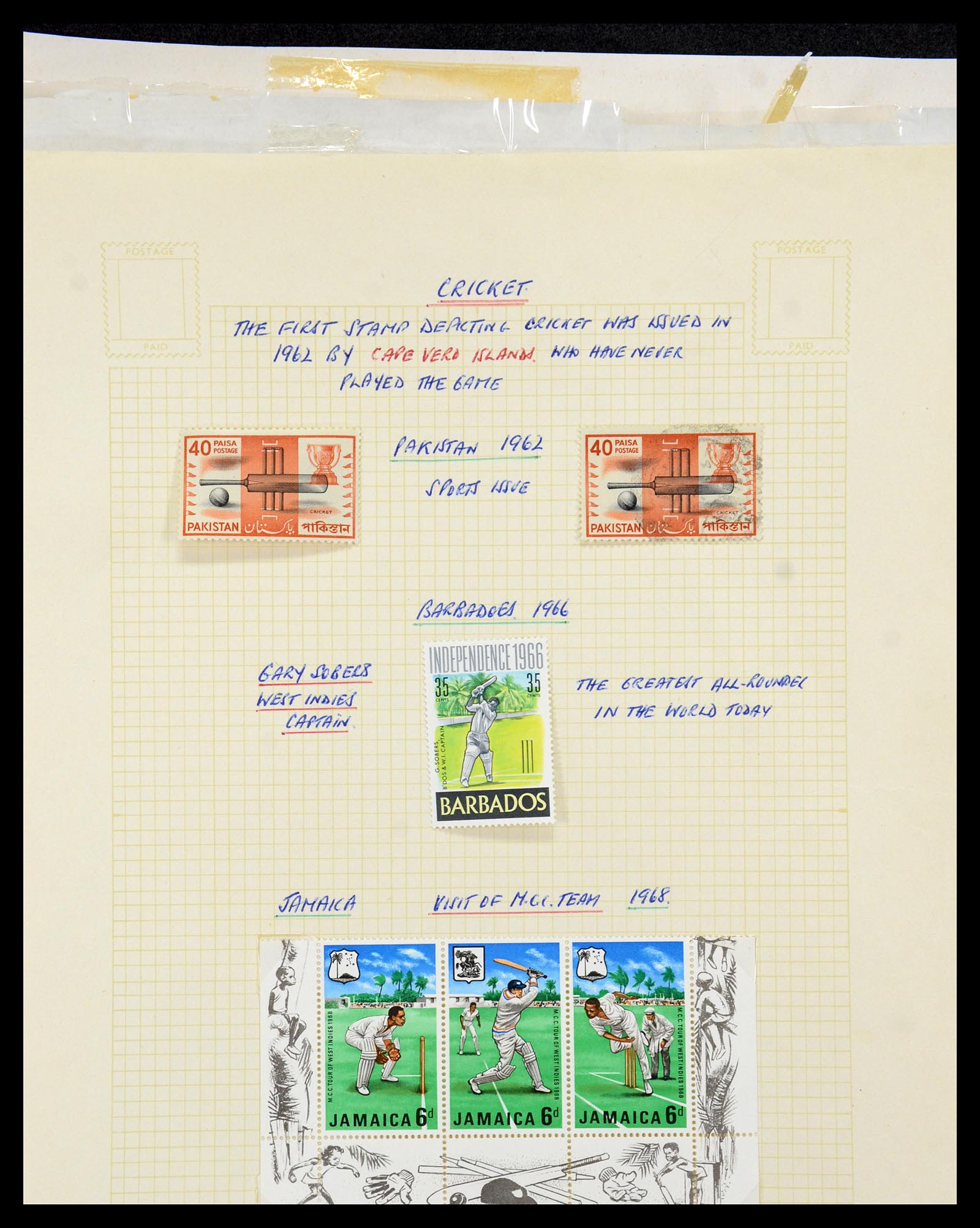 35594 347 - Postzegelverzameling 35594 Motief Cricket 1962-1996.