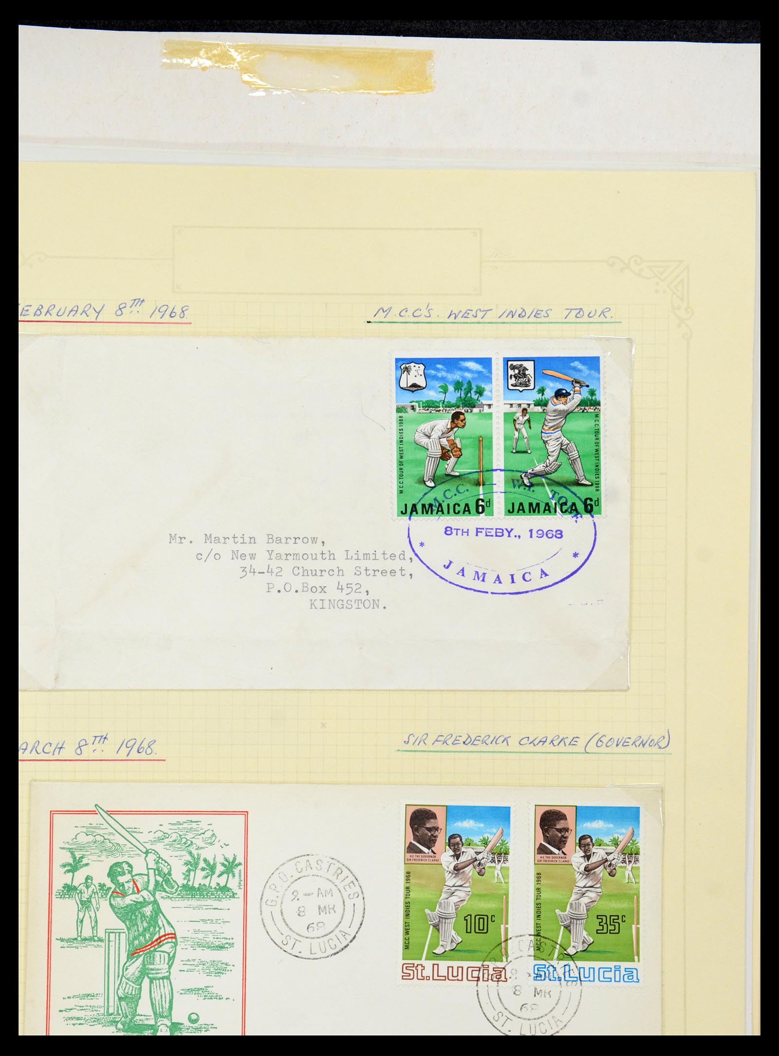 35594 351 - Postzegelverzameling 35594 Motief Cricket 1962-1996.