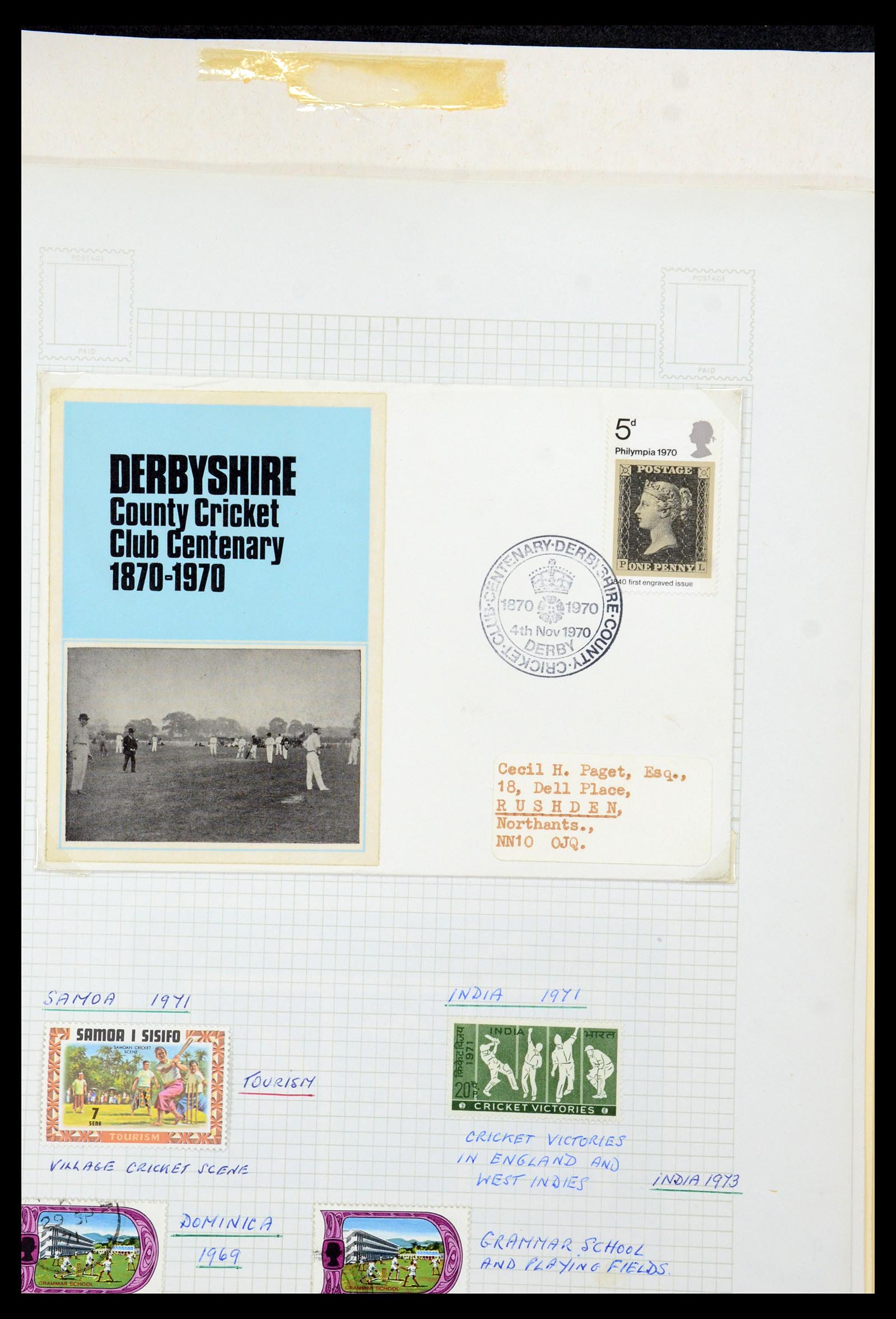 35594 352 - Postzegelverzameling 35594 Motief Cricket 1962-1996.