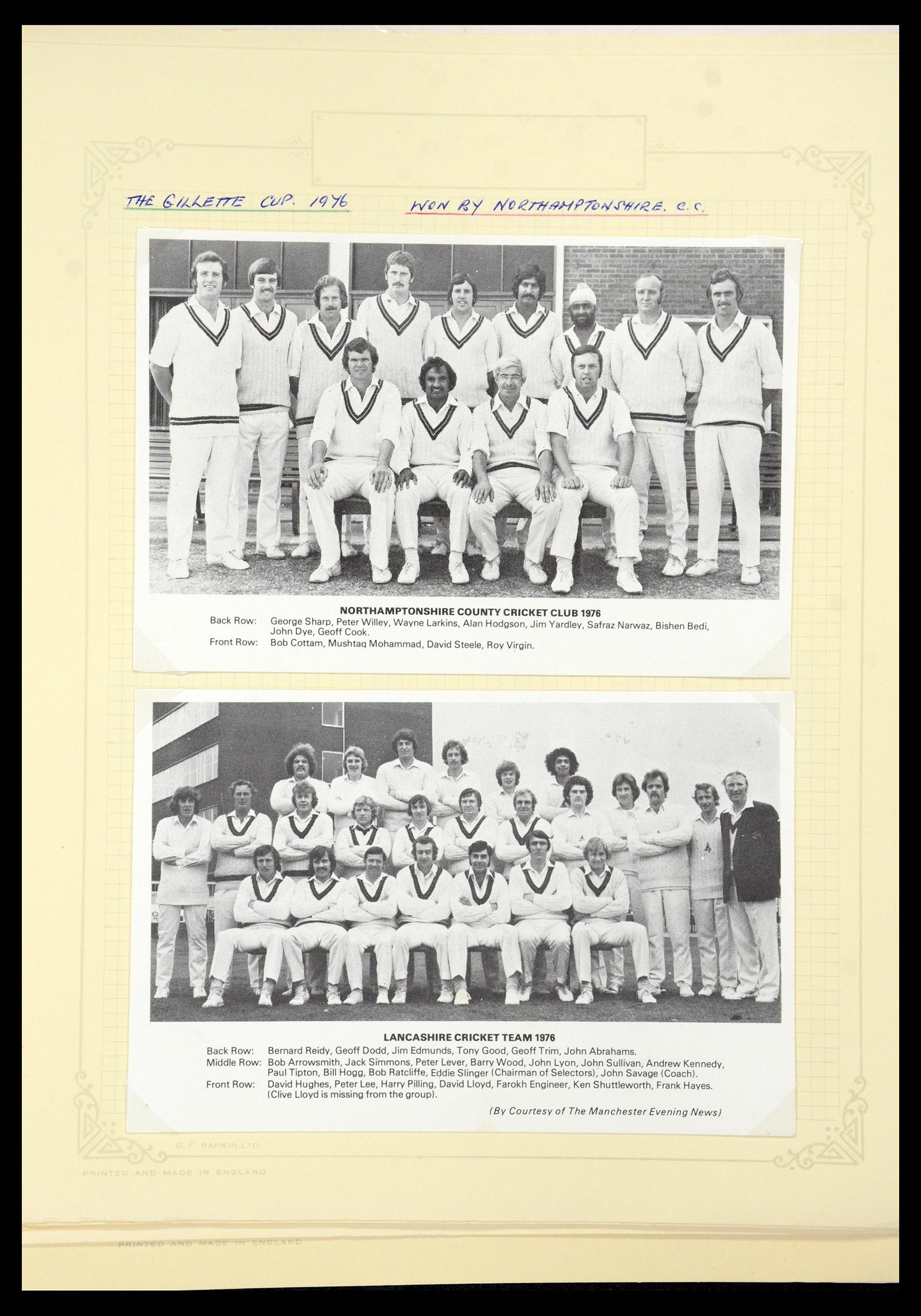 35594 357 - Postzegelverzameling 35594 Motief Cricket 1962-1996.