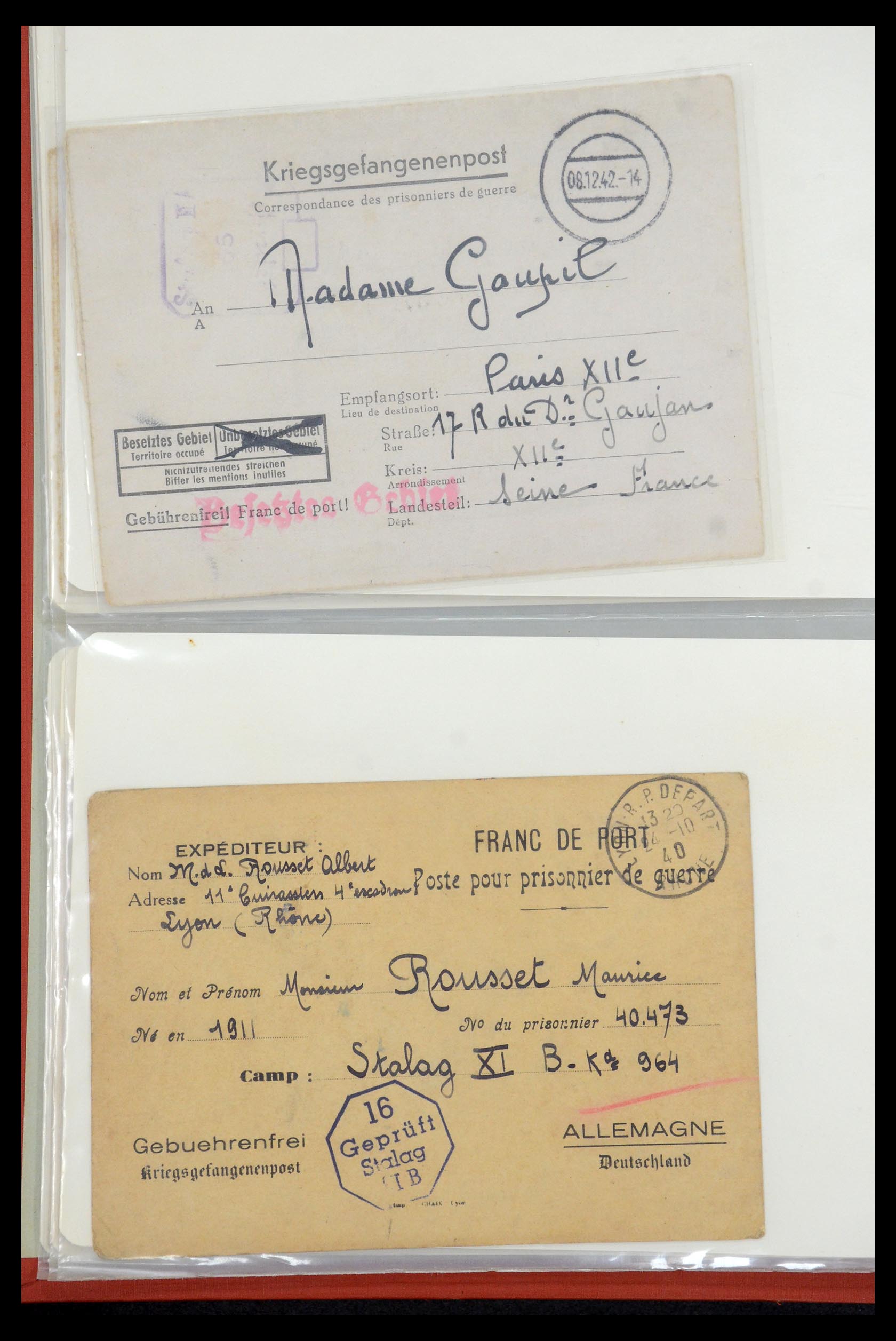 35599 006 - Postzegelverzameling 35599 Duitsland krijgsgevangenen kaarten 1940-19