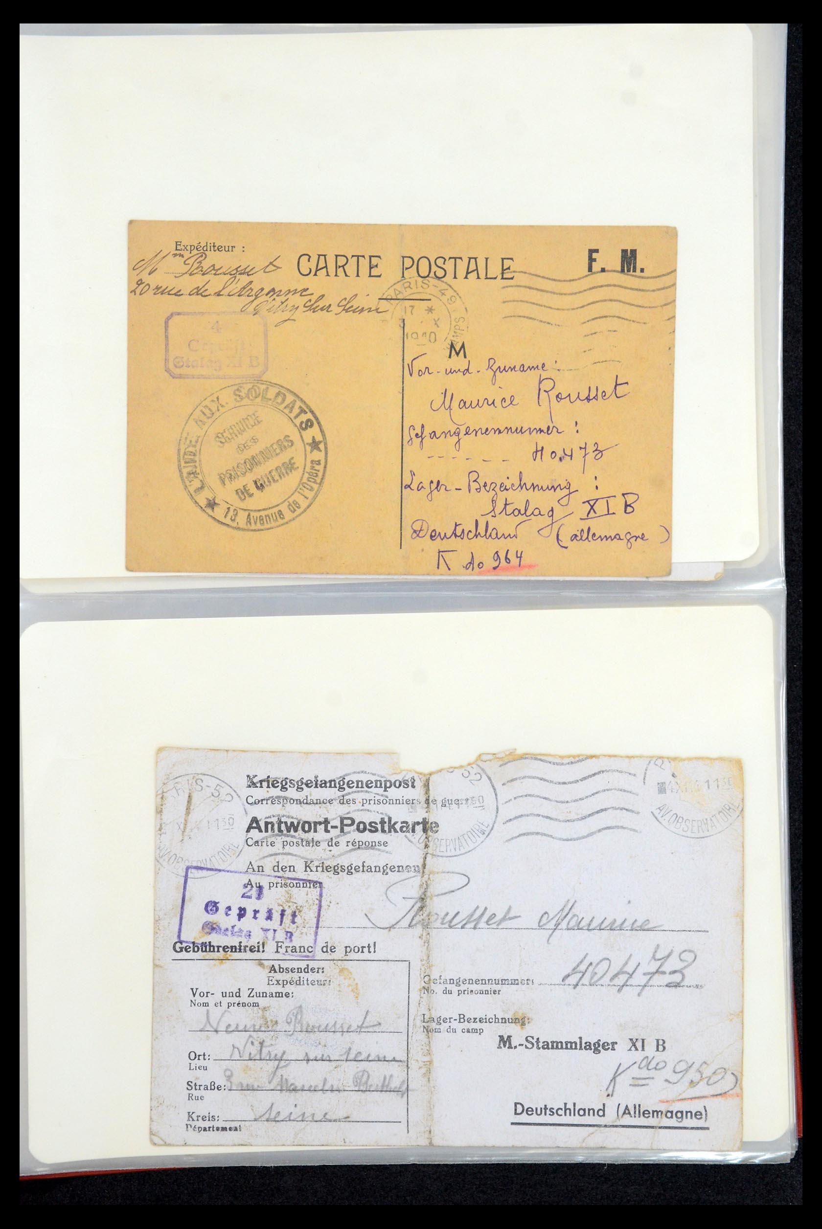 35599 007 - Postzegelverzameling 35599 Duitsland krijgsgevangenen kaarten 1940-19