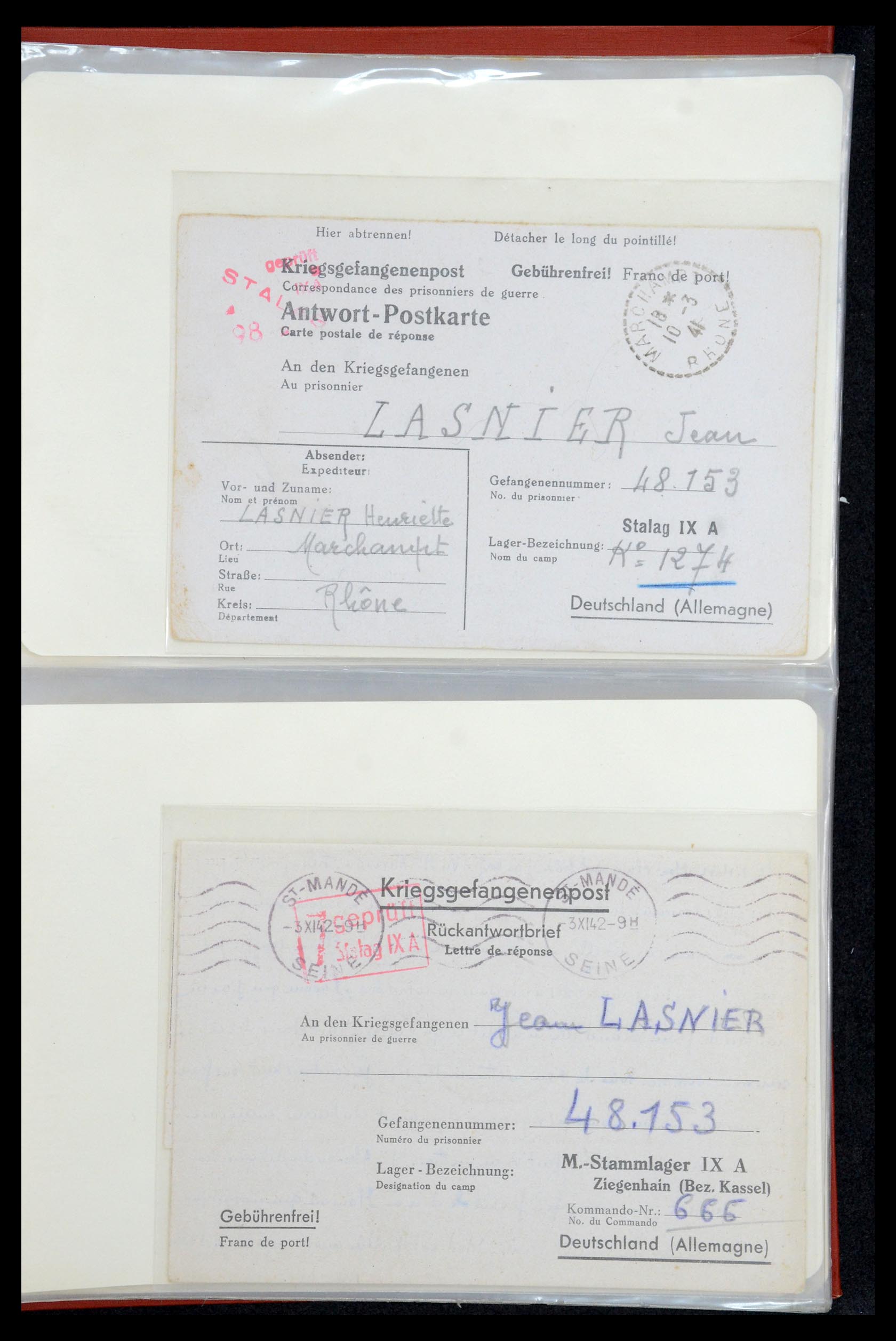 35599 015 - Stamp Collection 35599 Germany prisoner of war cards 1940-1944.