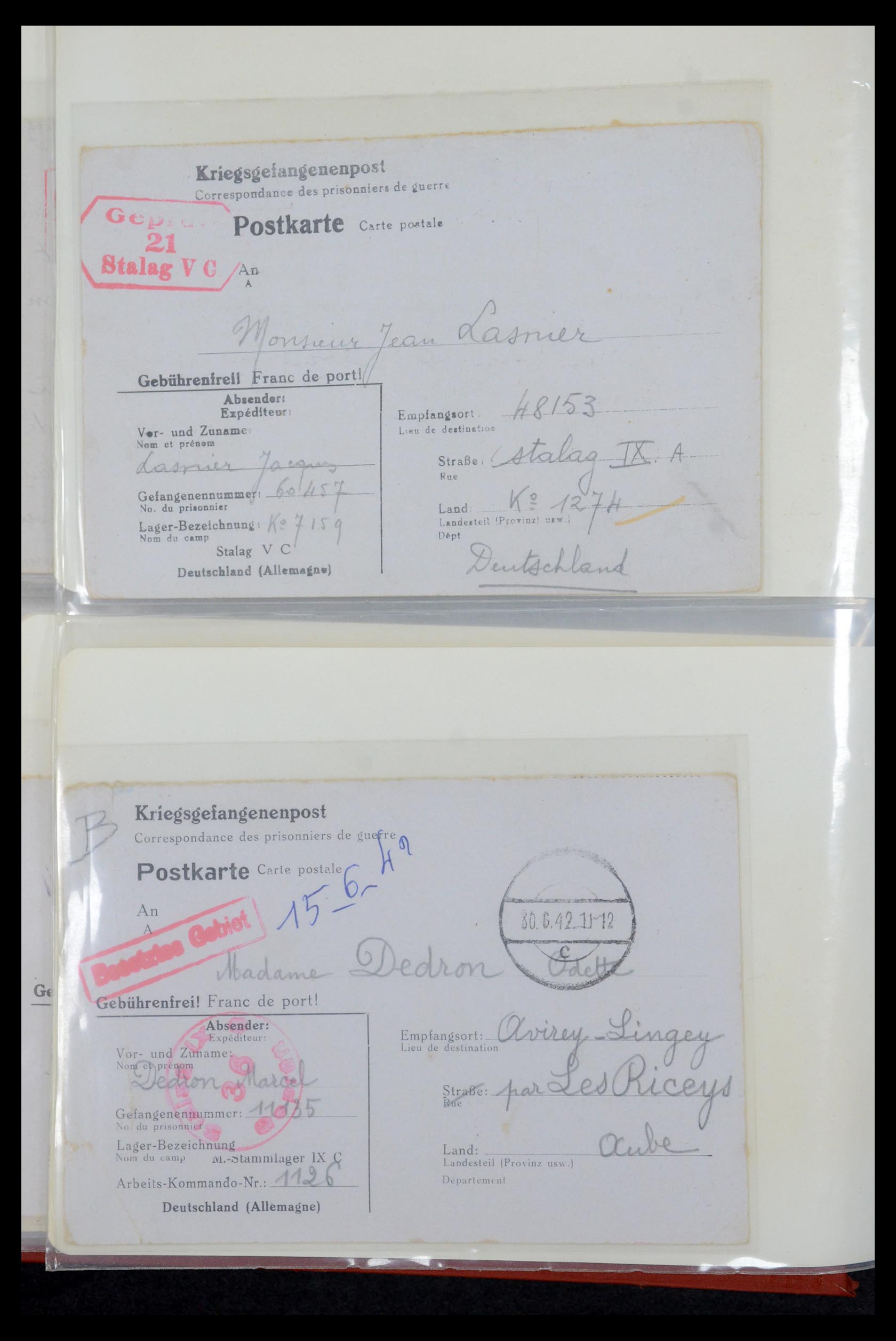 35599 018 - Postzegelverzameling 35599 Duitsland krijgsgevangenen kaarten 1940-19