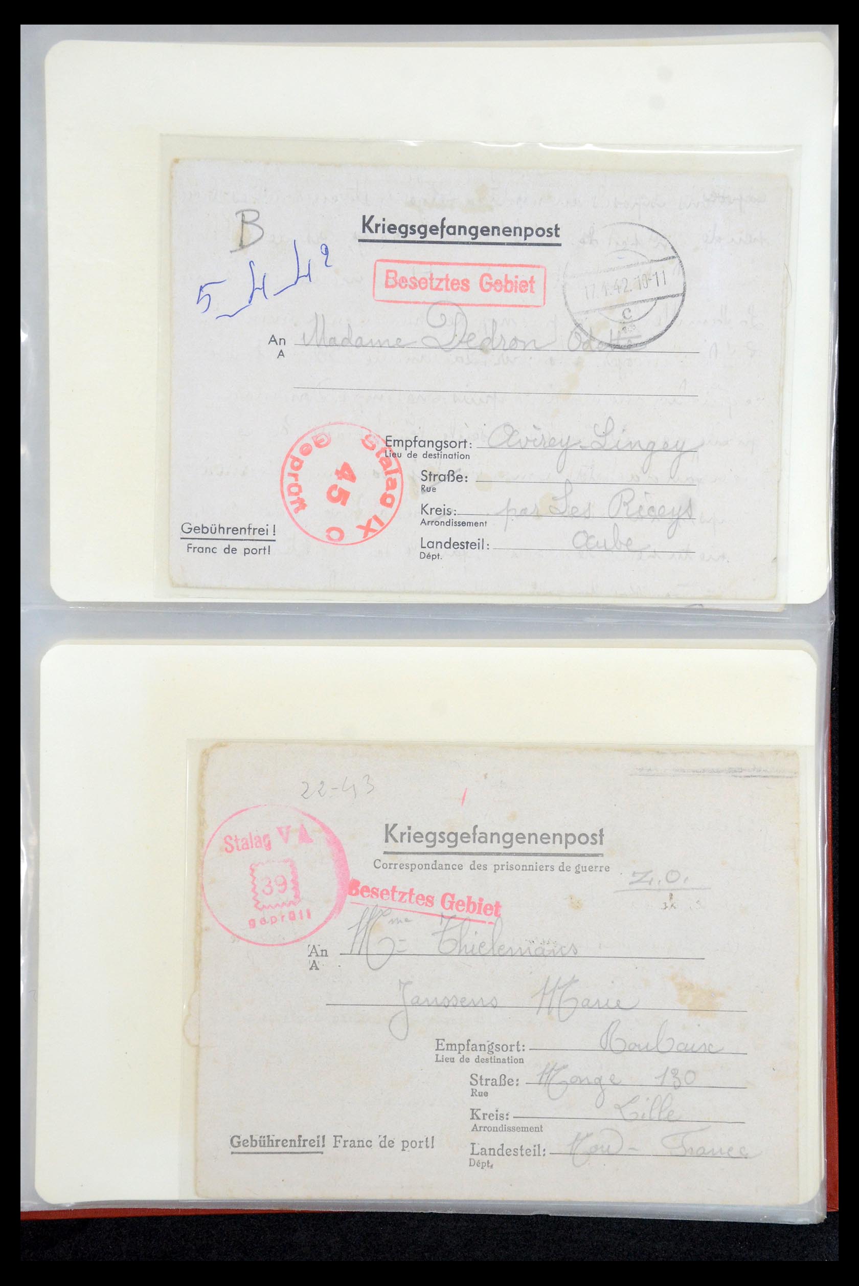 35599 019 - Postzegelverzameling 35599 Duitsland krijgsgevangenen kaarten 1940-19