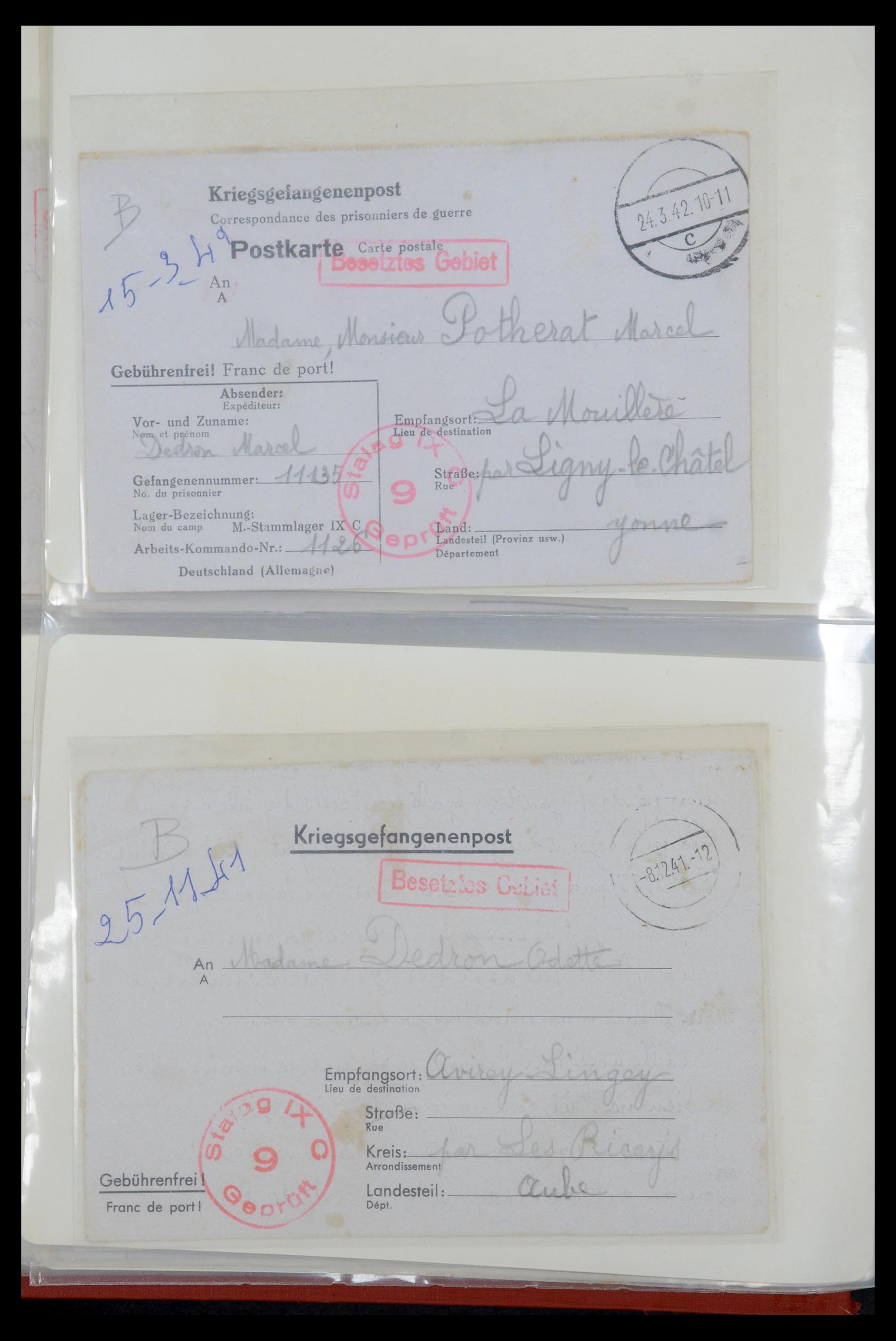 35599 020 - Postzegelverzameling 35599 Duitsland krijgsgevangenen kaarten 1940-19