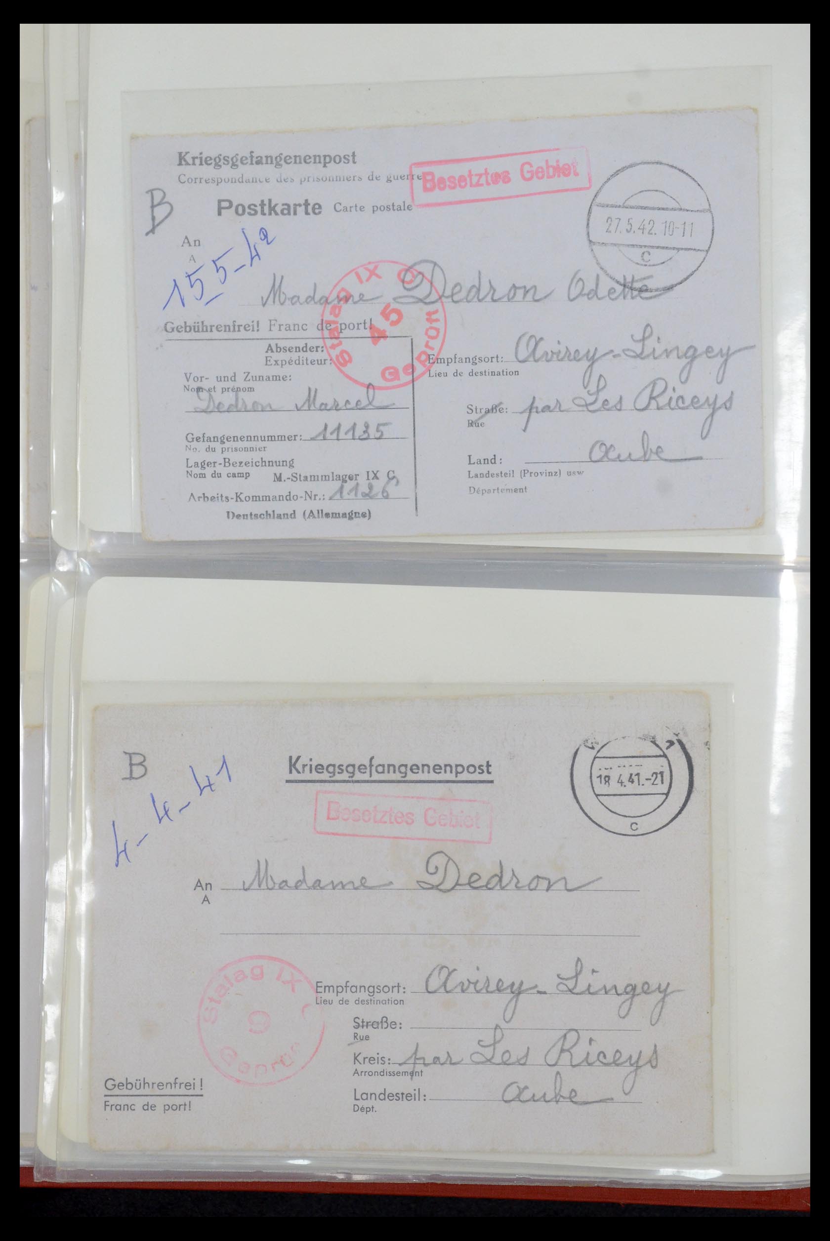 35599 022 - Postzegelverzameling 35599 Duitsland krijgsgevangenen kaarten 1940-19