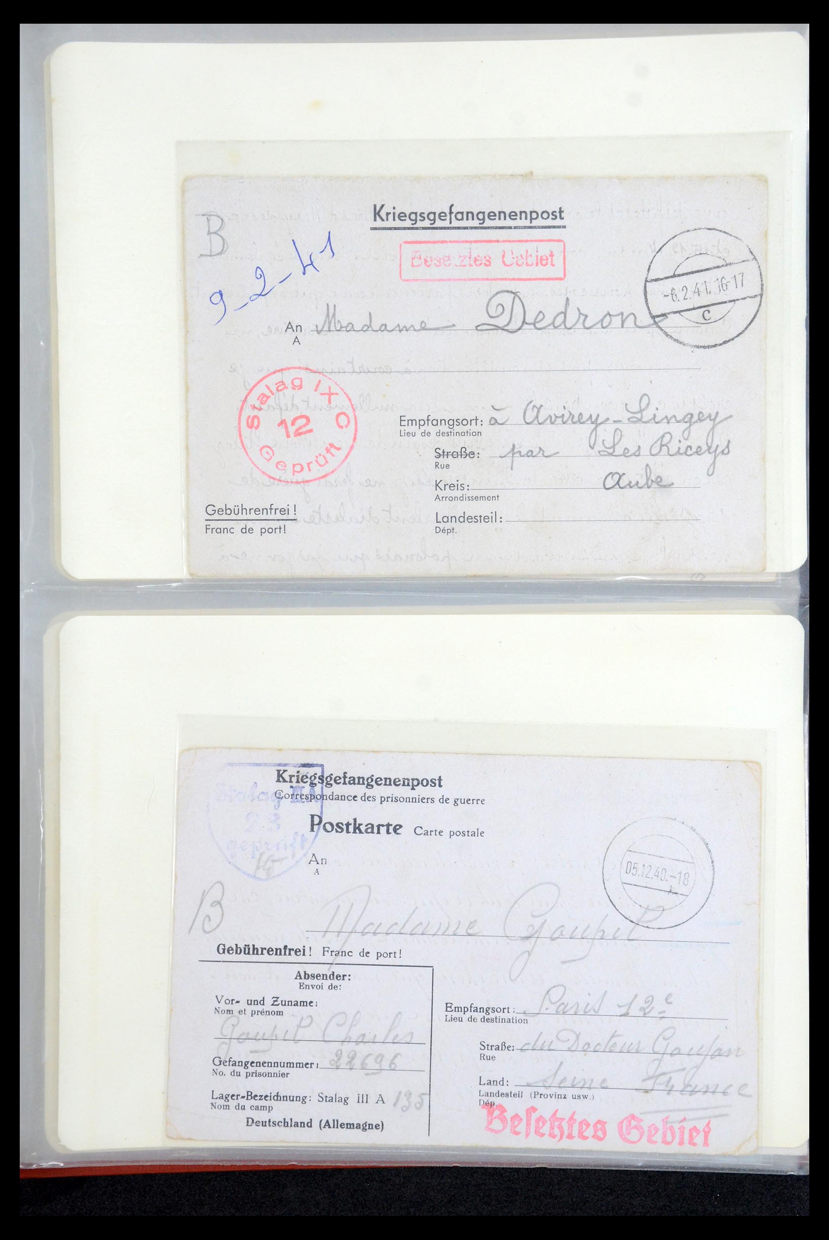 35599 023 - Postzegelverzameling 35599 Duitsland krijgsgevangenen kaarten 1940-19