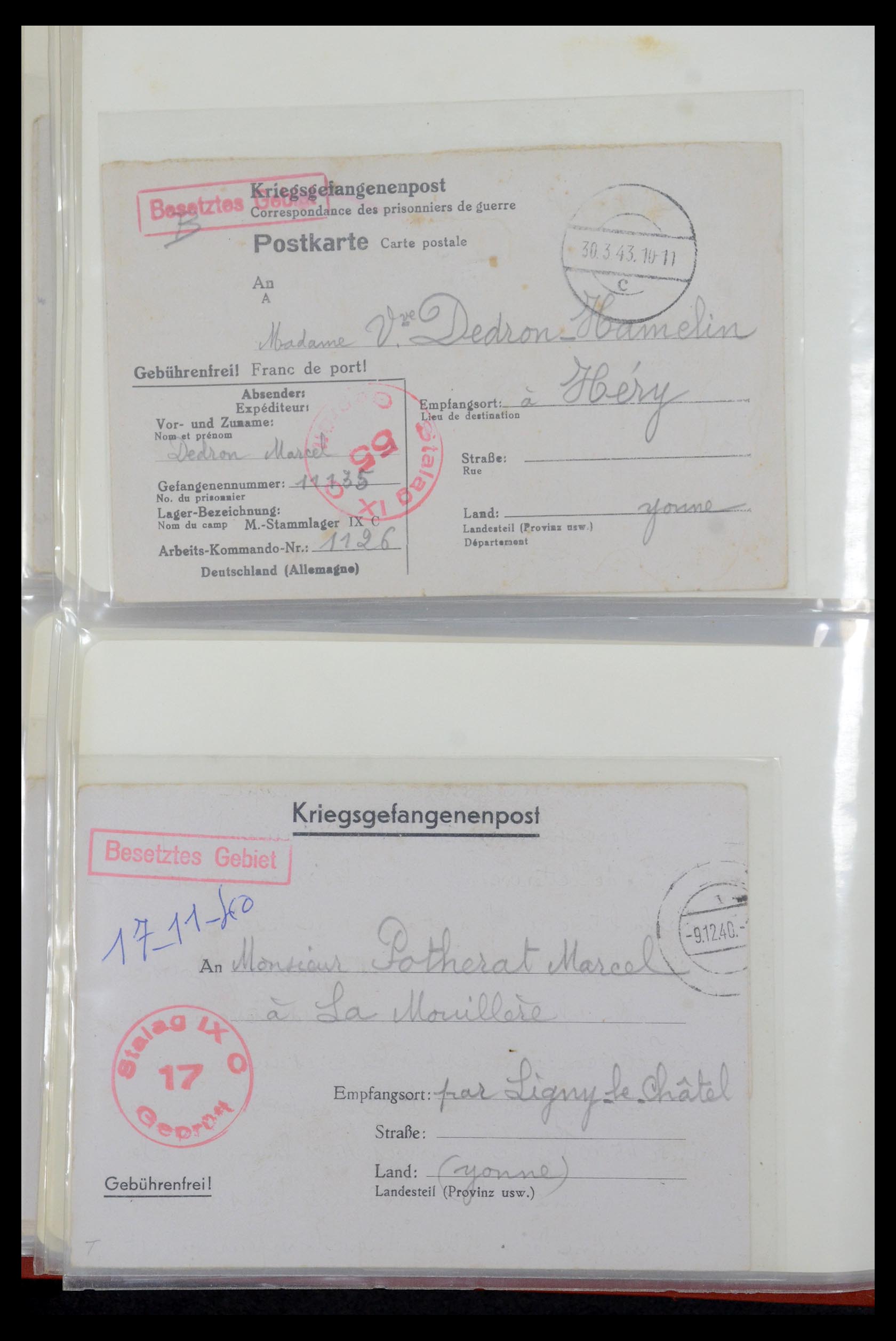 35599 024 - Postzegelverzameling 35599 Duitsland krijgsgevangenen kaarten 1940-19