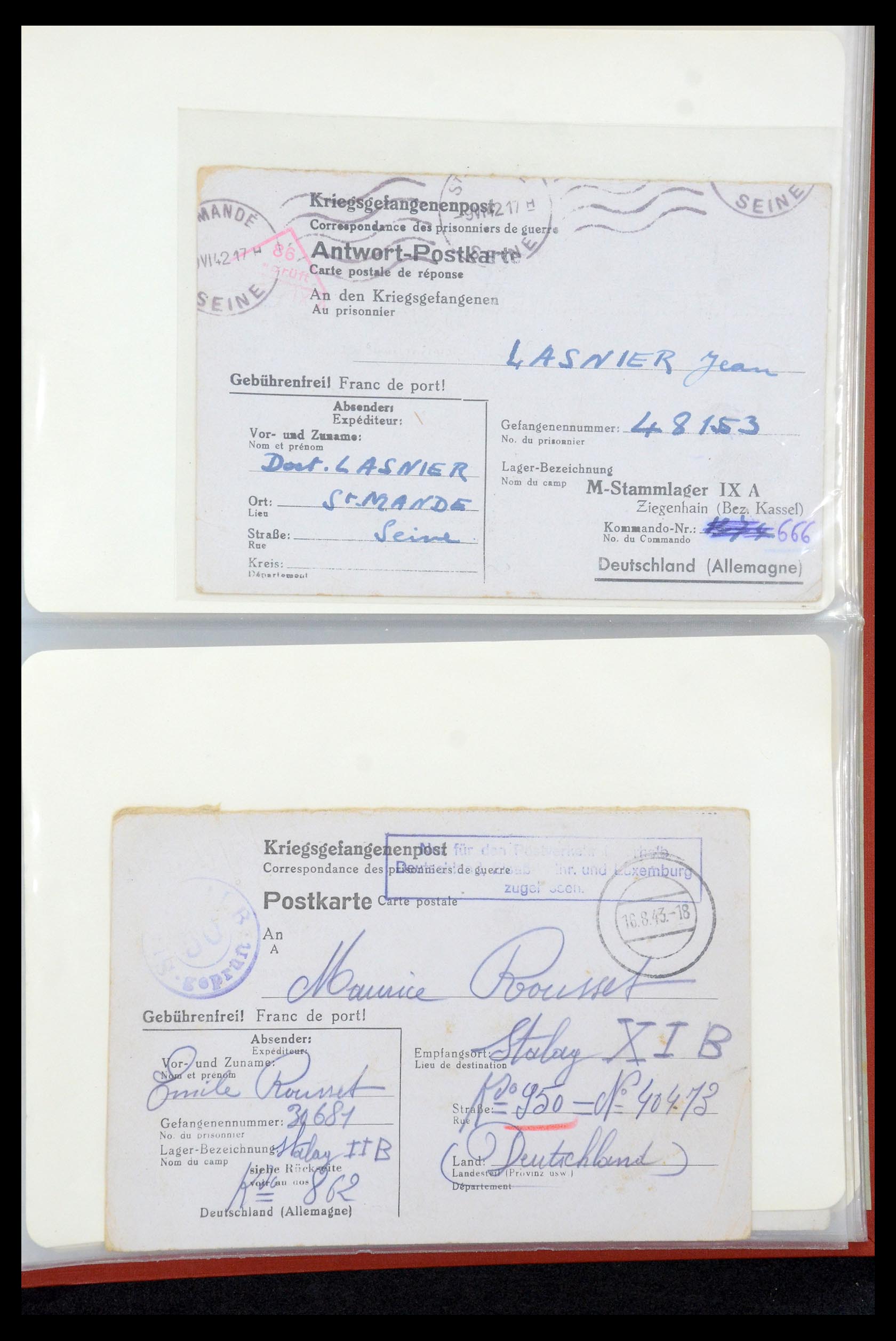 35599 027 - Postzegelverzameling 35599 Duitsland krijgsgevangenen kaarten 1940-19