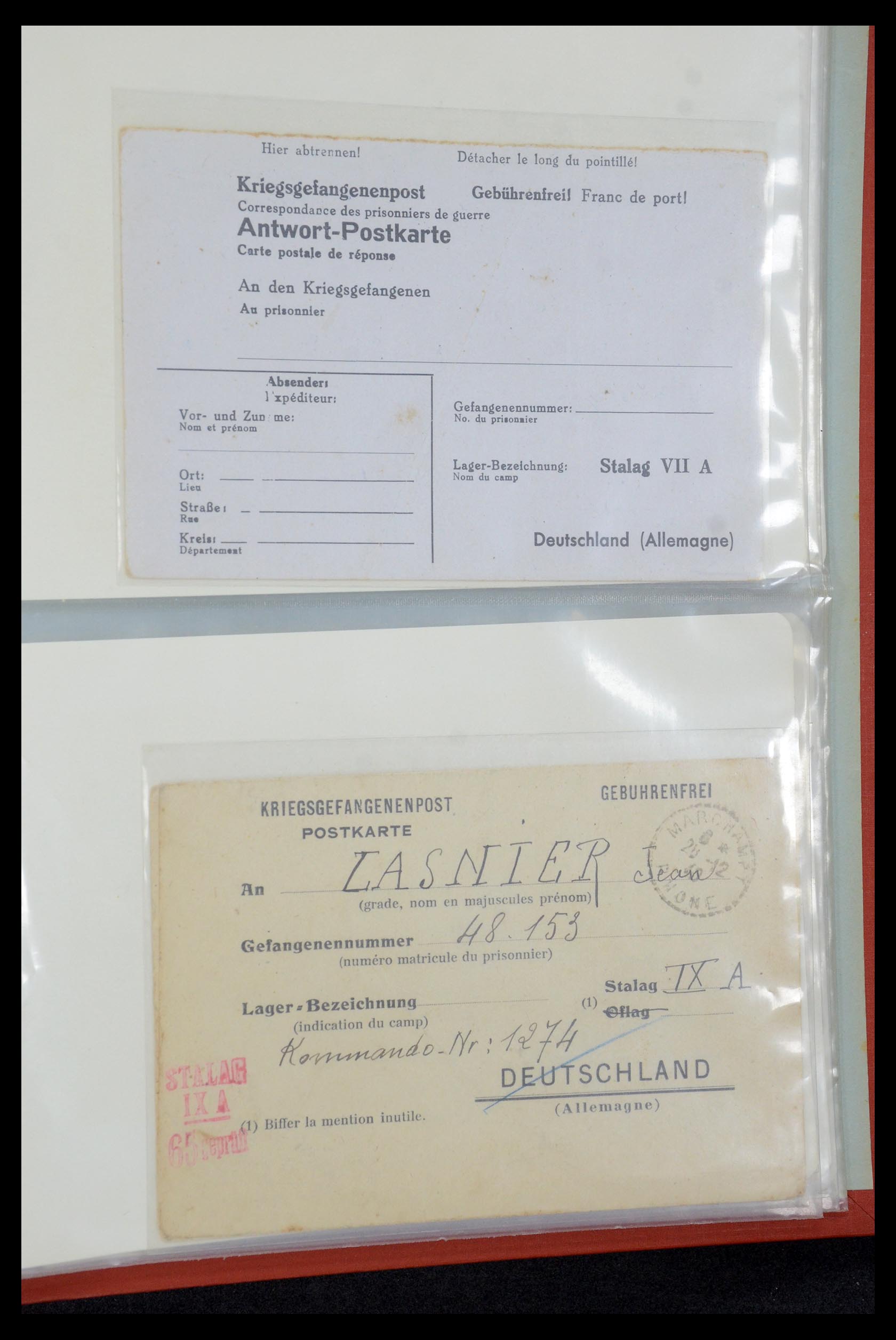 35599 035 - Postzegelverzameling 35599 Duitsland krijgsgevangenen kaarten 1940-19