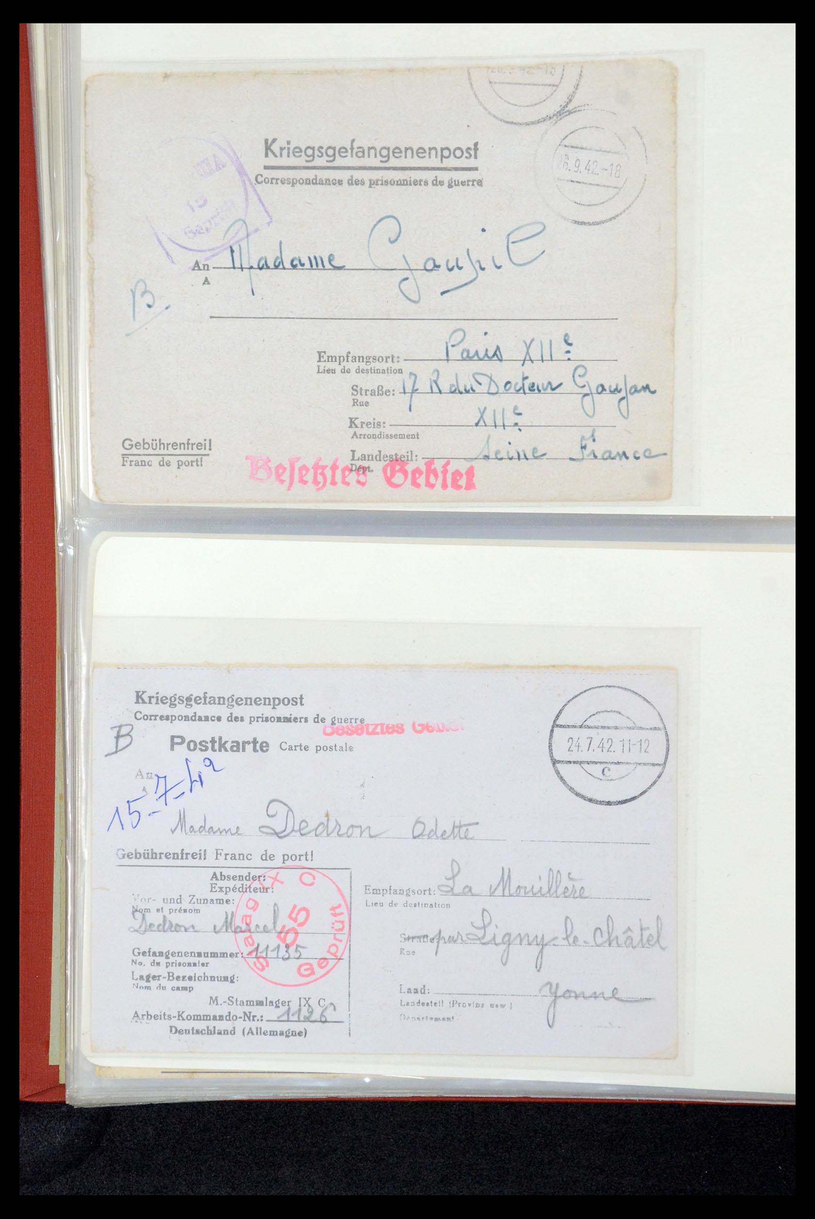 35599 036 - Postzegelverzameling 35599 Duitsland krijgsgevangenen kaarten 1940-19