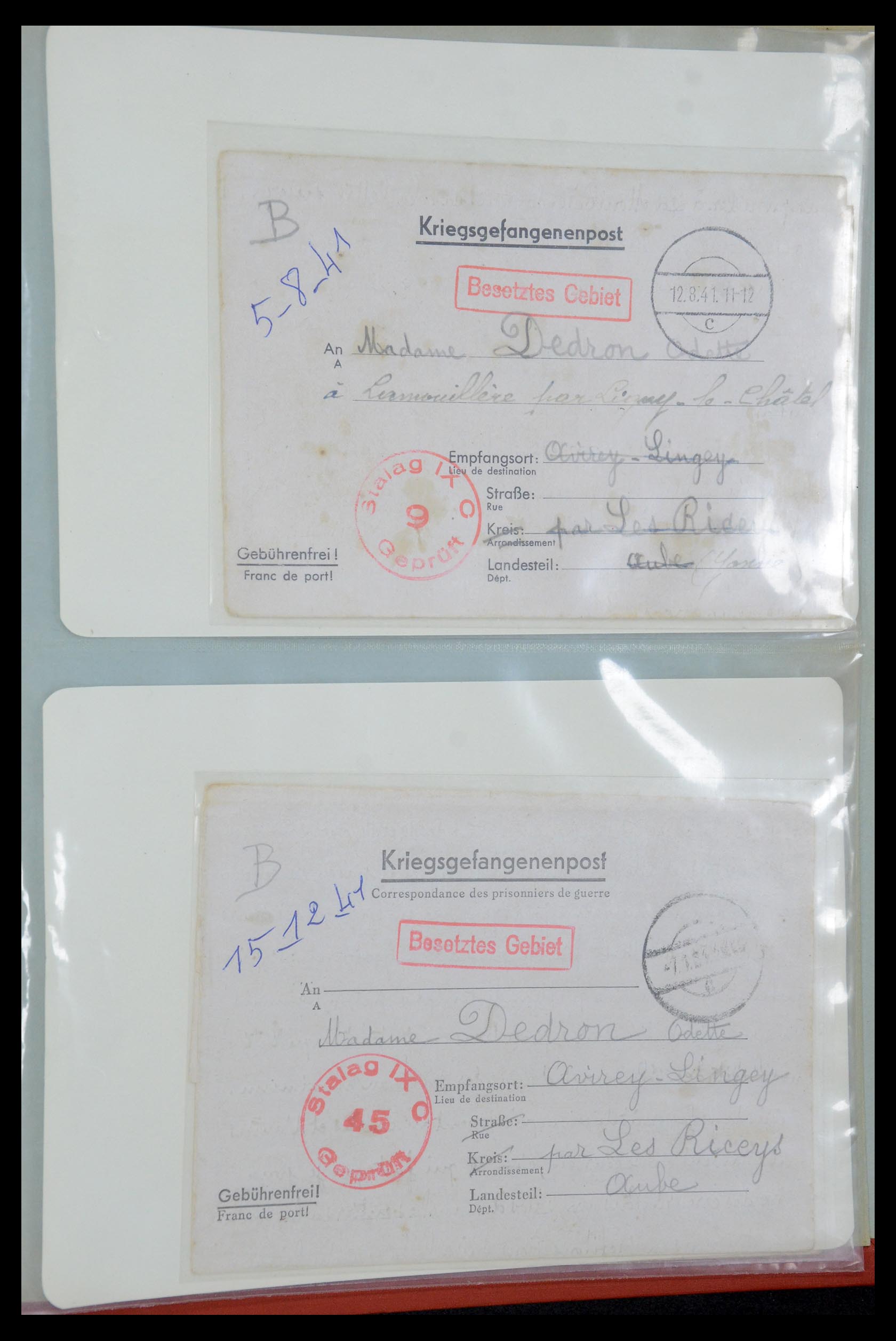 35599 039 - Postzegelverzameling 35599 Duitsland krijgsgevangenen kaarten 1940-19