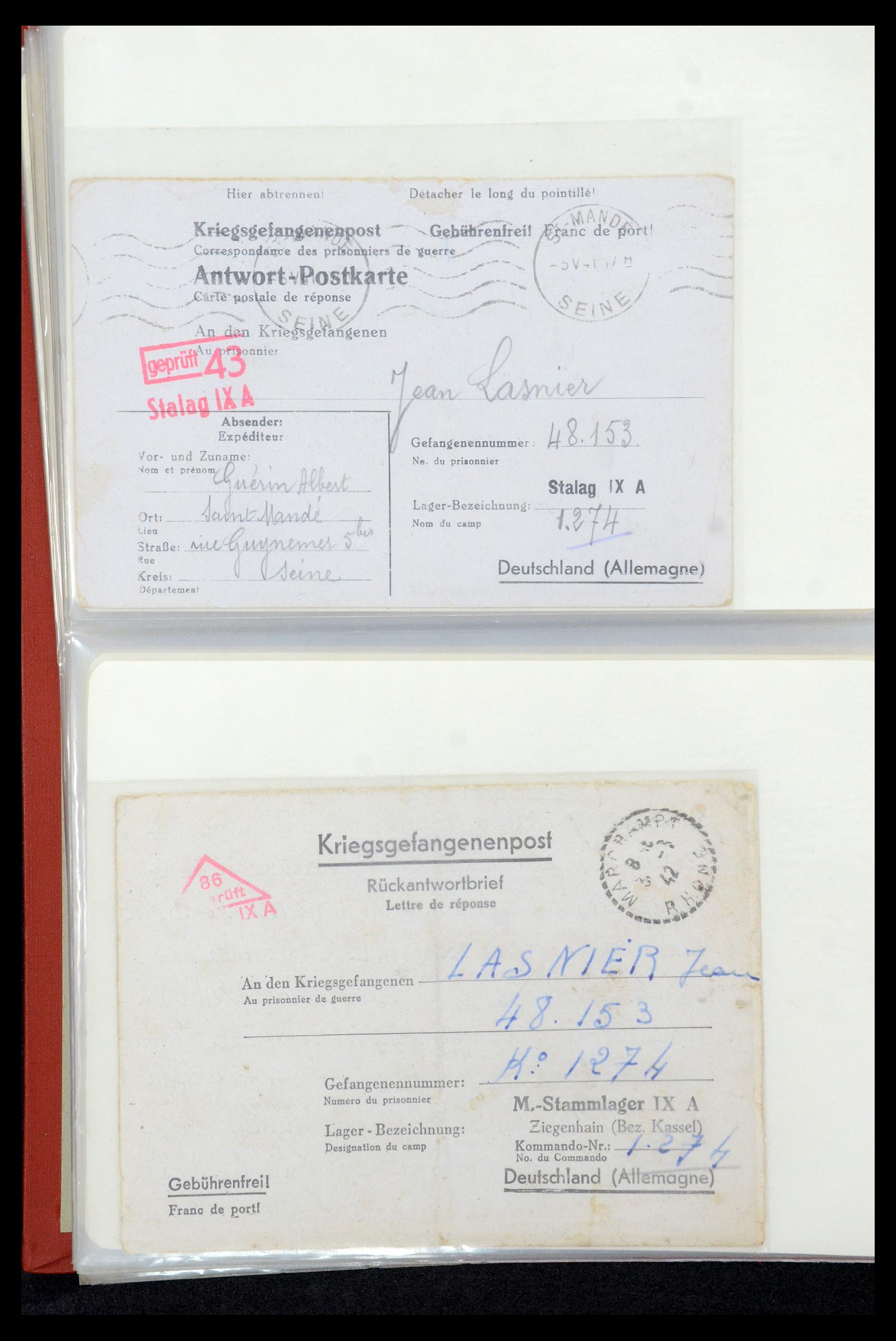 35599 040 - Postzegelverzameling 35599 Duitsland krijgsgevangenen kaarten 1940-19