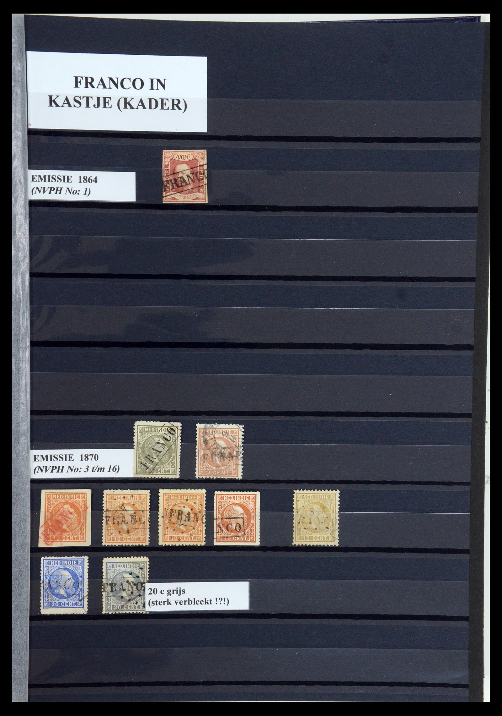 35602 001 - Postzegelverzameling 35602 Nederlands Indië puntstempels.