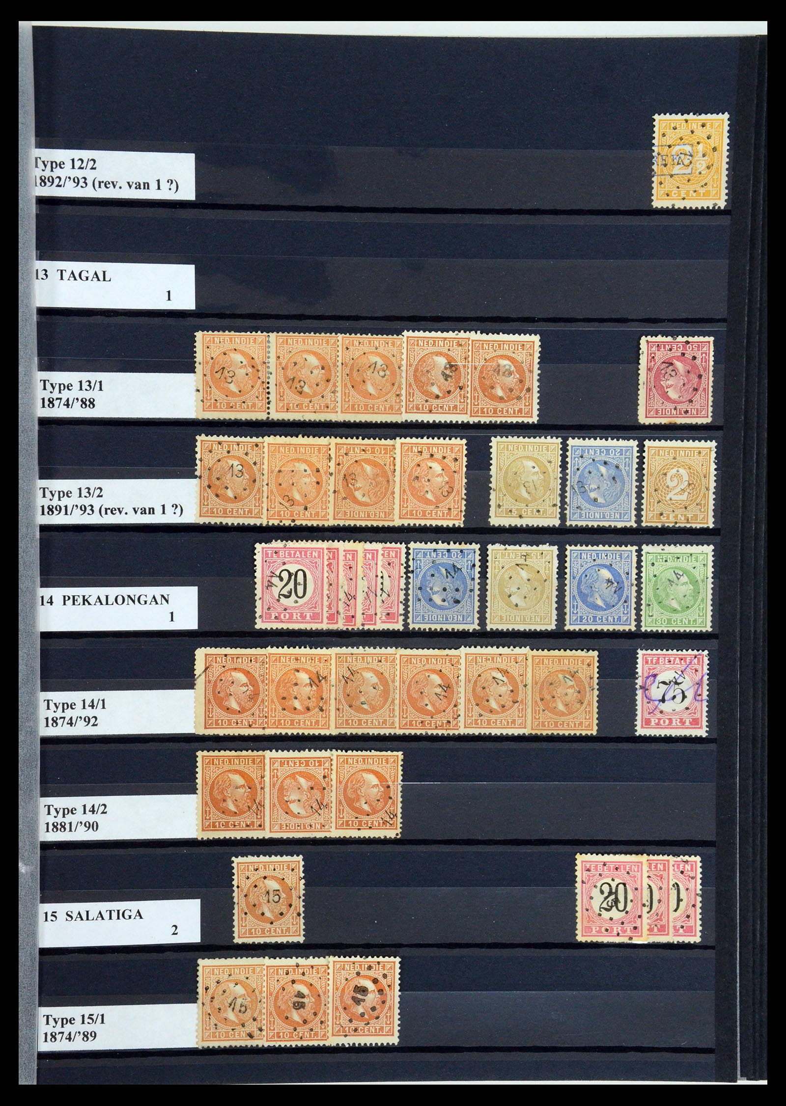 35602 009 - Stamp Collection 35602 Dutch east Indies numeral cancels.