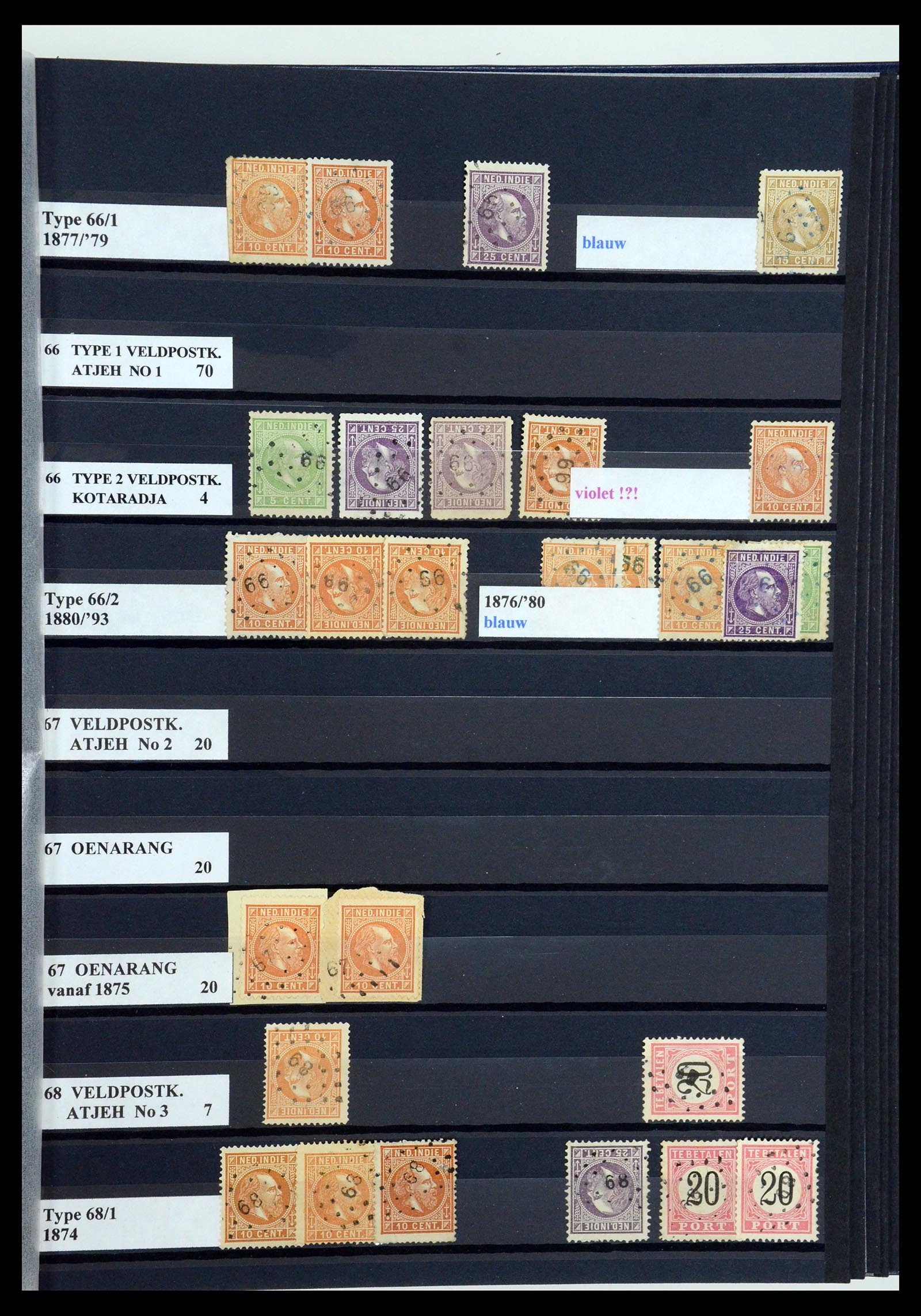 35602 023 - Postzegelverzameling 35602 Nederlands Indië puntstempels.