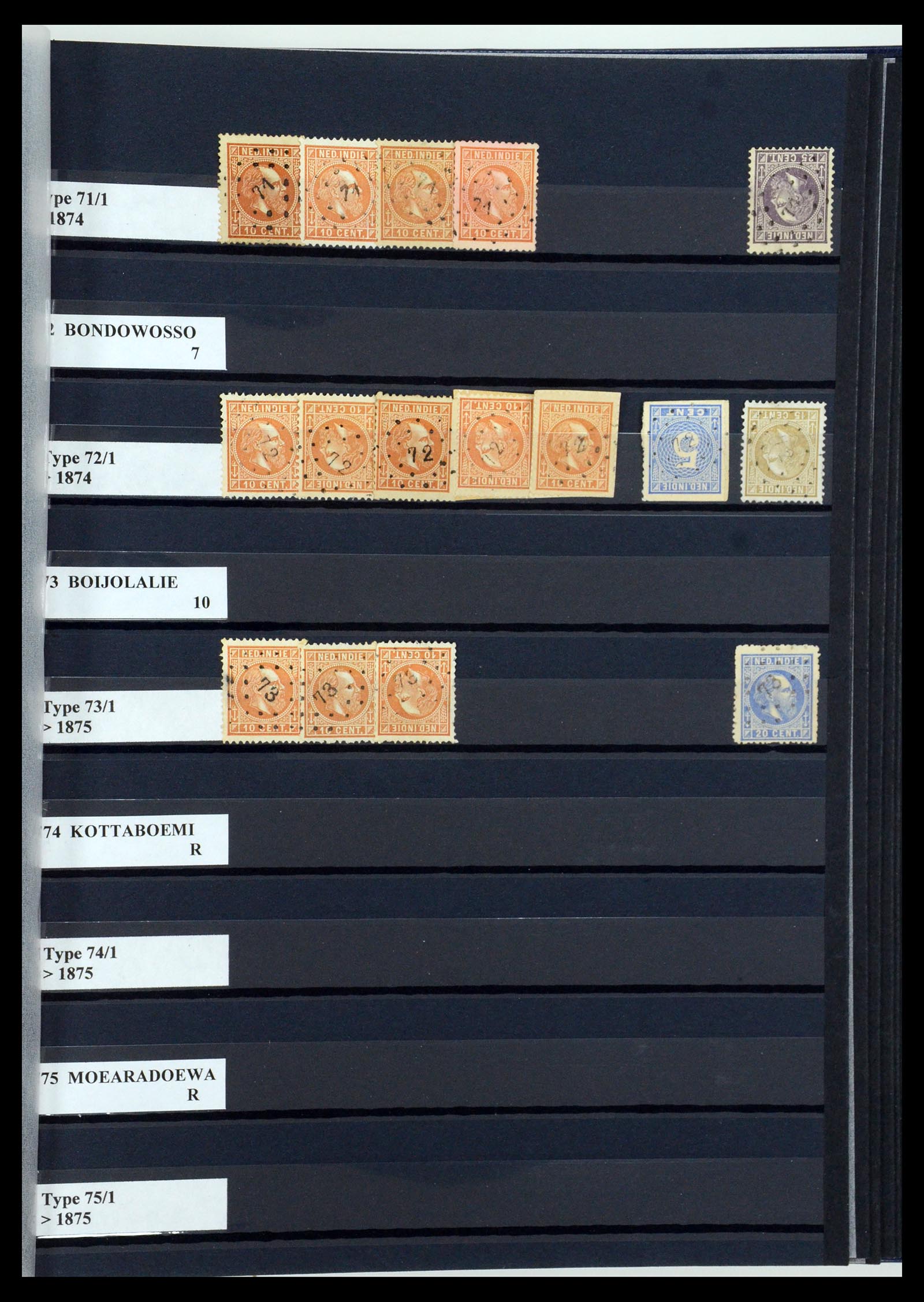35602 025 - Stamp Collection 35602 Dutch east Indies numeral cancels.