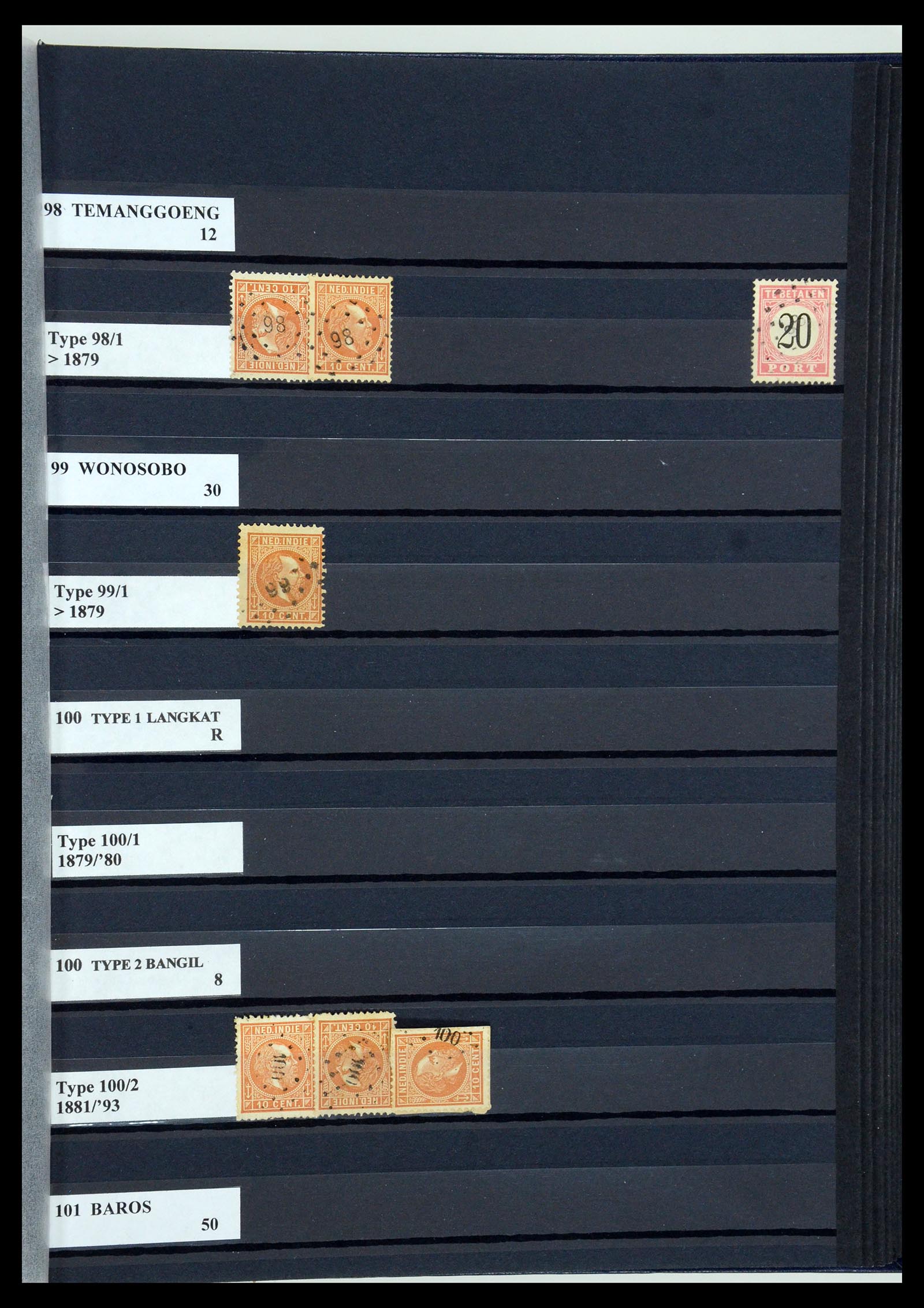 35602 031 - Postzegelverzameling 35602 Nederlands Indië puntstempels.